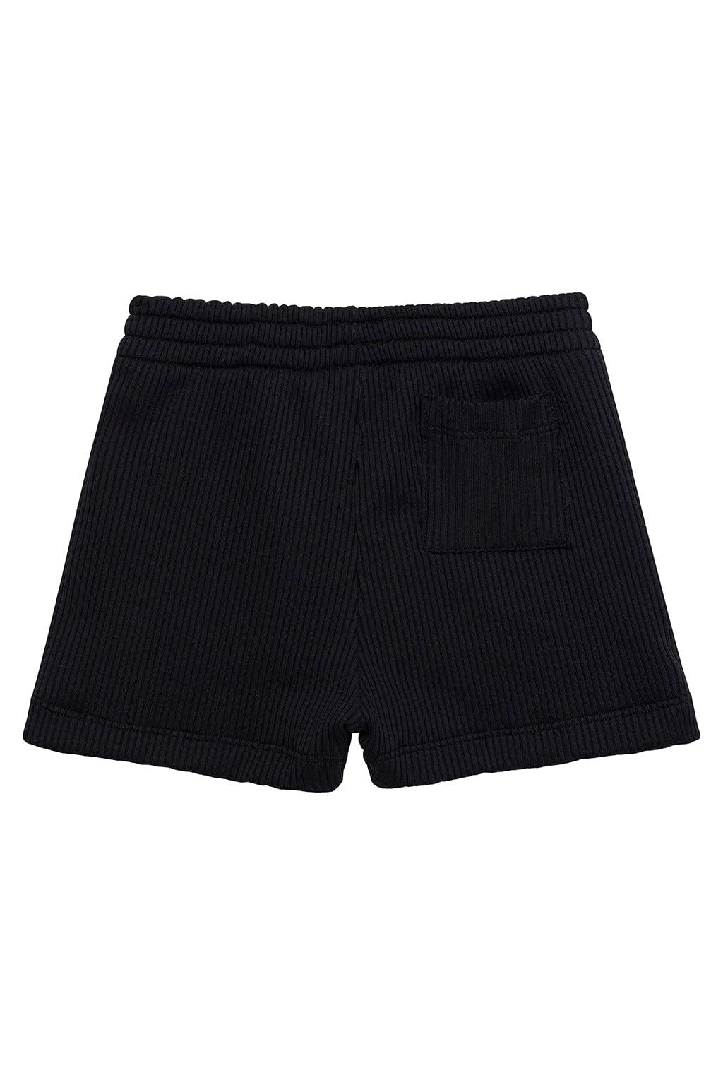 Black Rib Mini Swim Trunk
