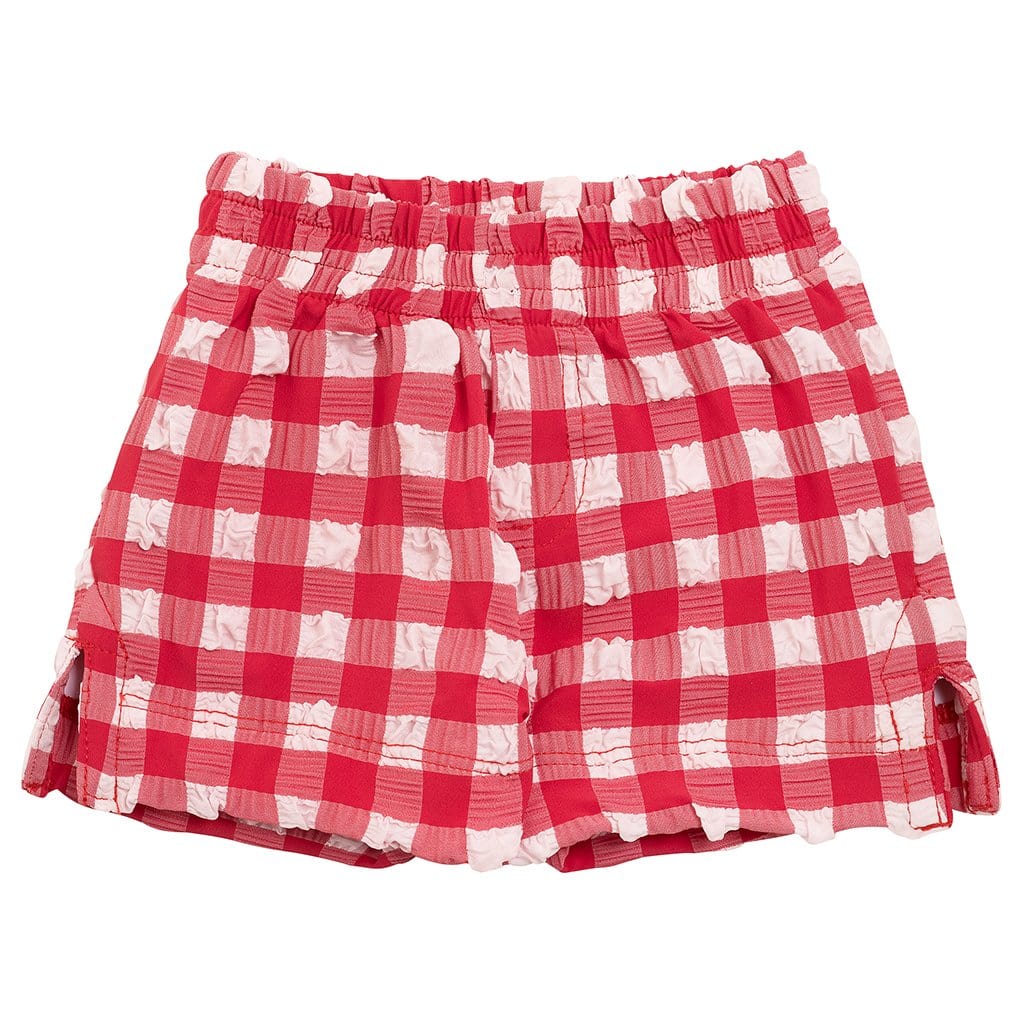 Red Gingham Mini Swim Trunk
