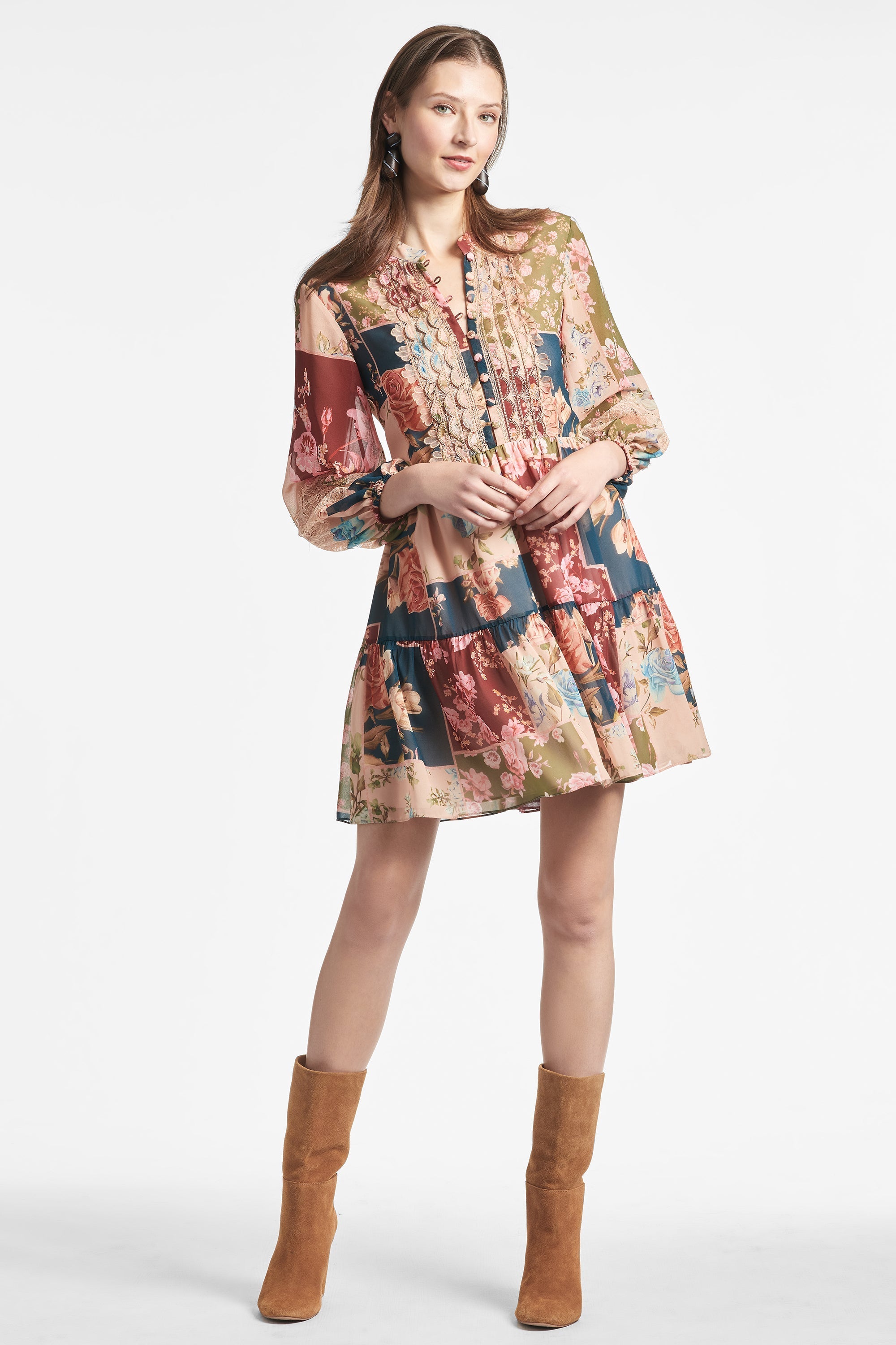 Moyer Dress - Floral Patchwork - Final Sale