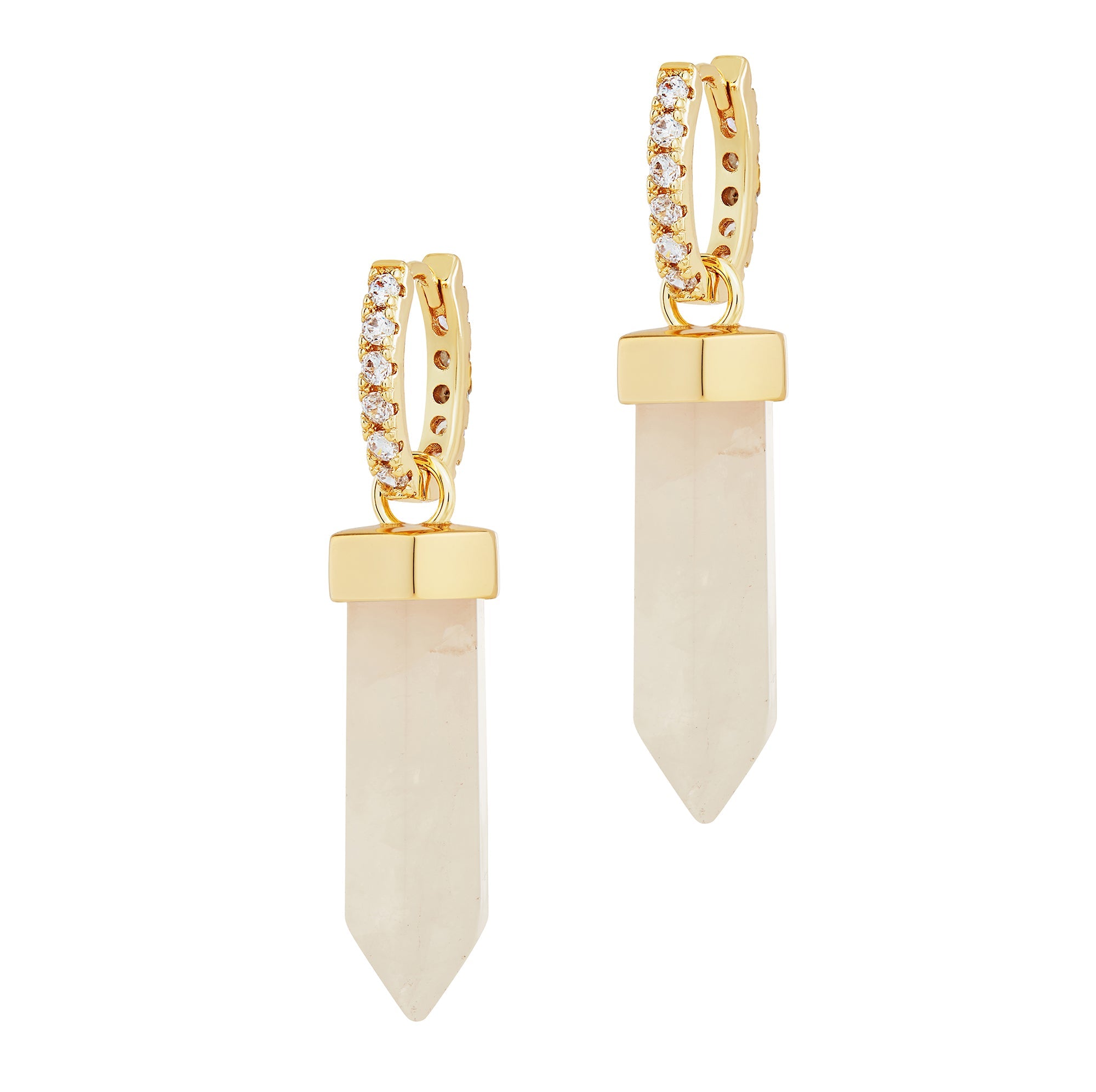 The Manifest Earrings (white quartz)