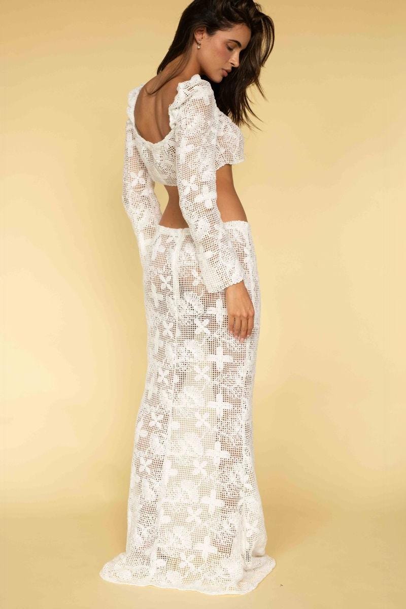 Margarita Floral Lace Long Sleeve Crop Top