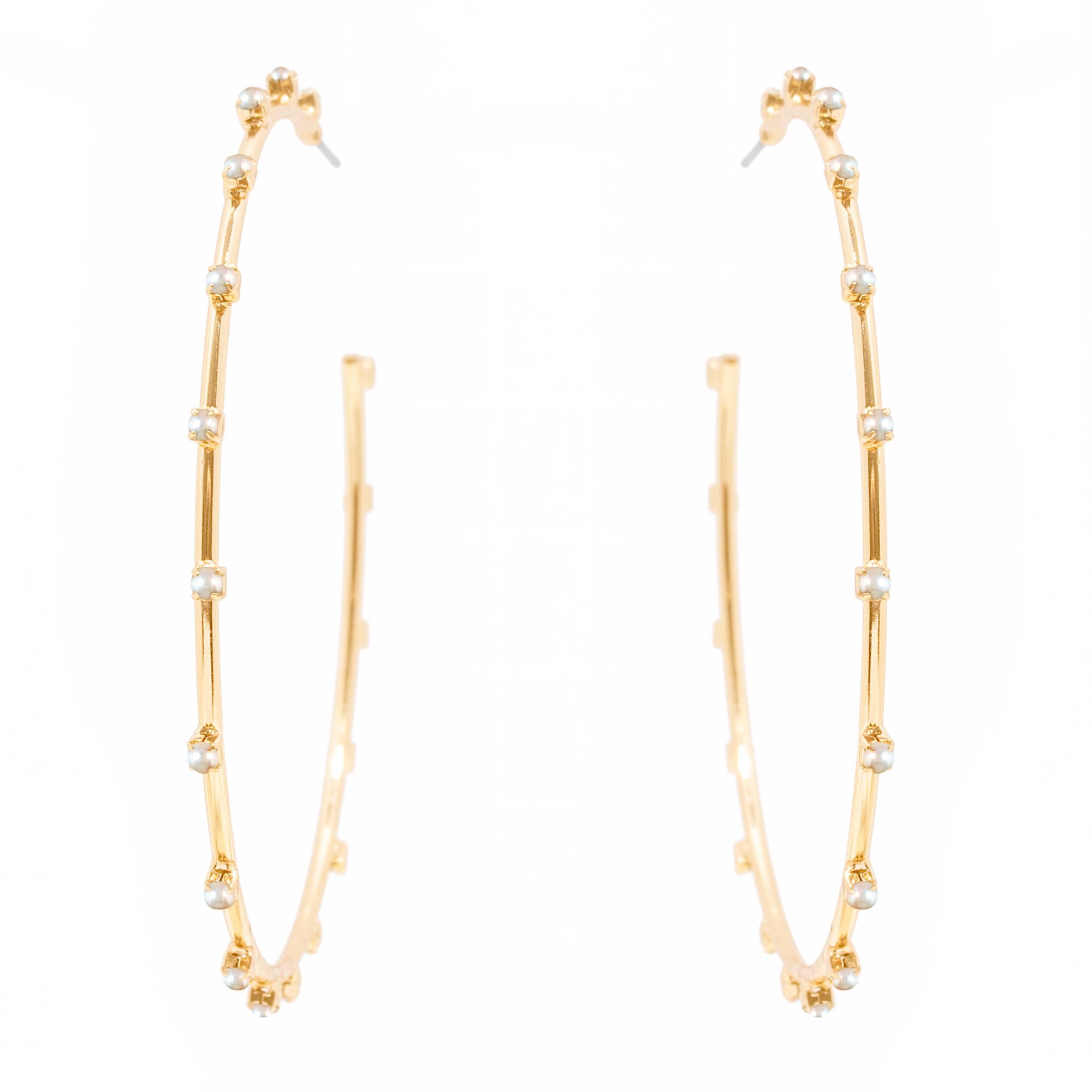 Midnight Mood Hoops in Pearl