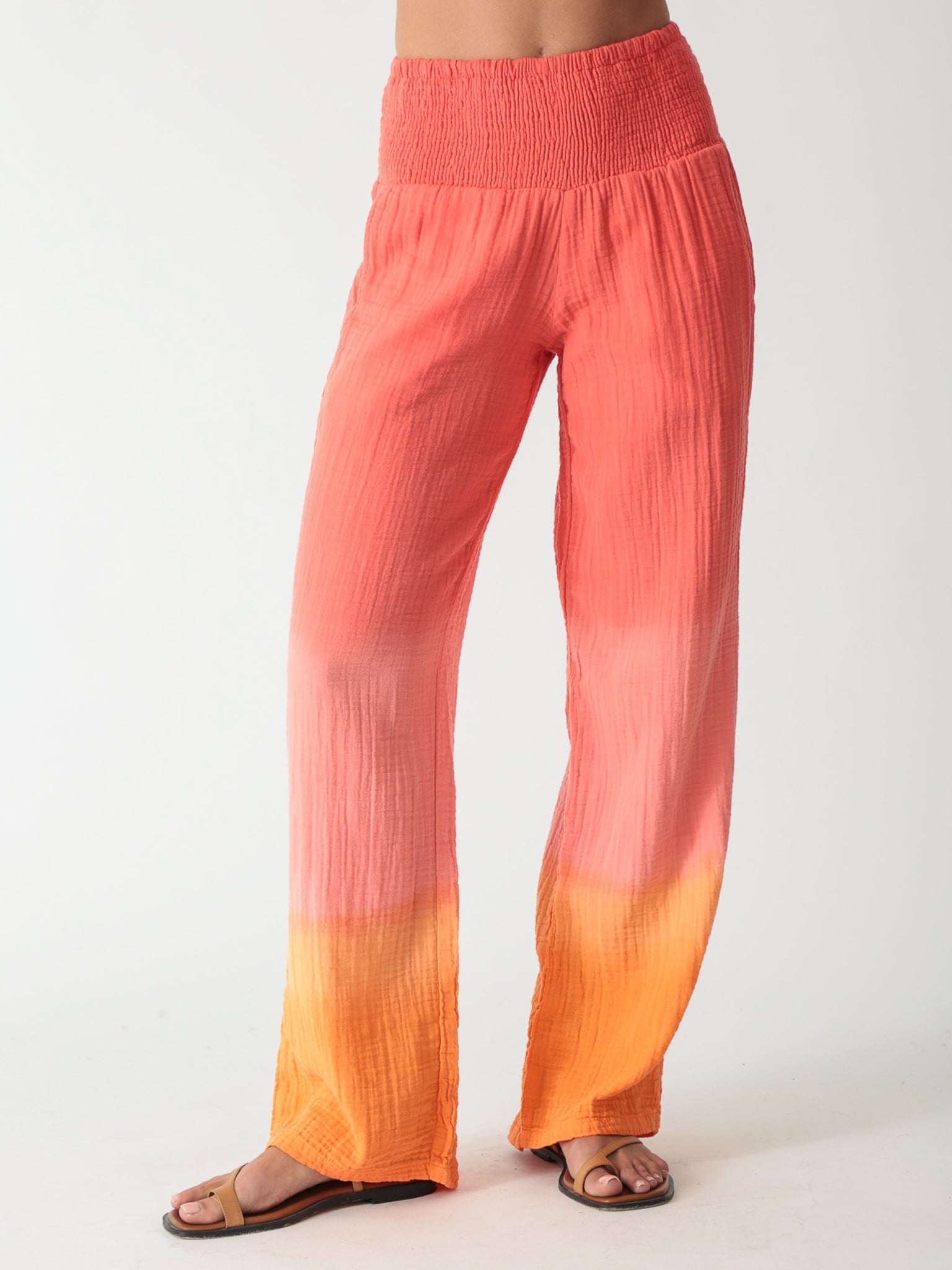 Beach Gauze Pant - Ombré Tomato