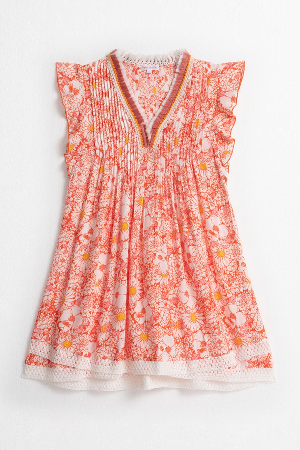 Kids Mini Dress Sasha - Orange Mid 70'S Garden