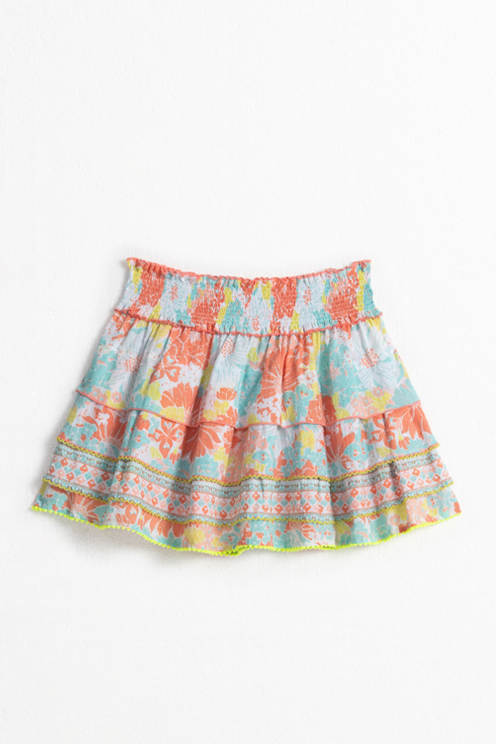 Mini Skirt Ariel Kids Ct Pm Orange Flower Mix Cotton Plumeti