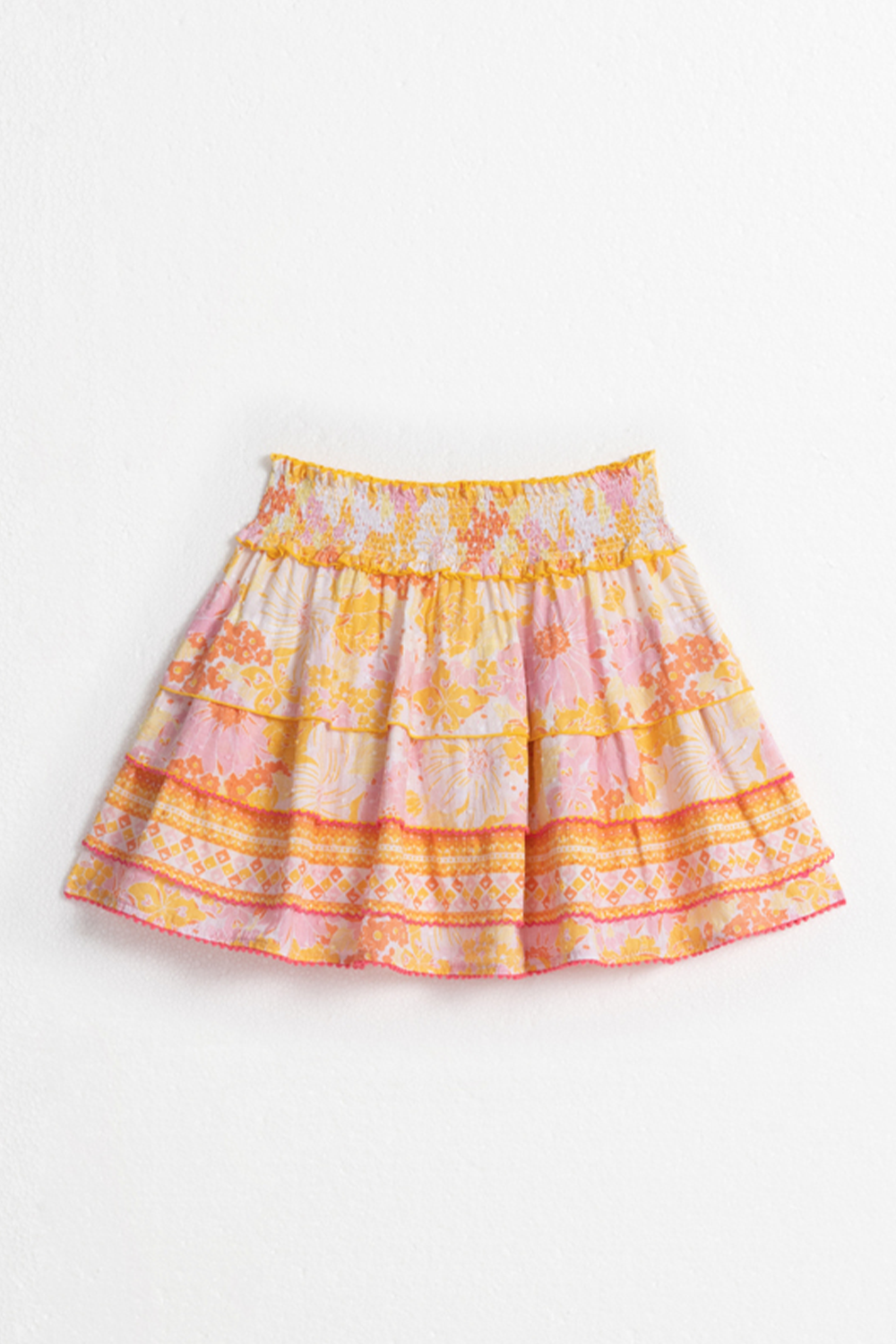 Mini Skirt Ariel Kids Ct Pm Yellow Flower Mix Cotton Plumeti