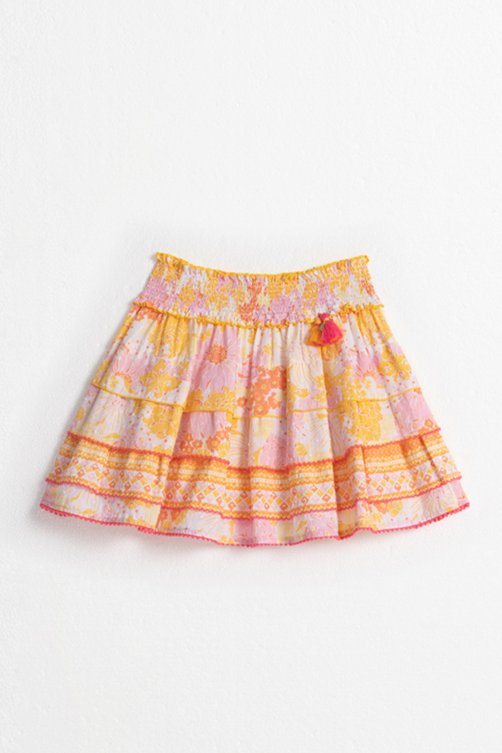 Mini Skirt Ariel Kids Ct Pm Yellow Flower Mix Cotton Plumeti