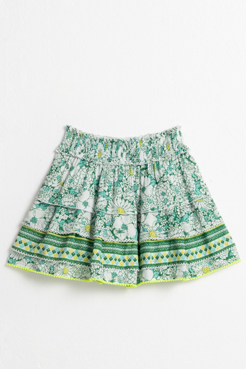 Mini Skirt Ariel Kids V Green Mid 70's Garden Viscose