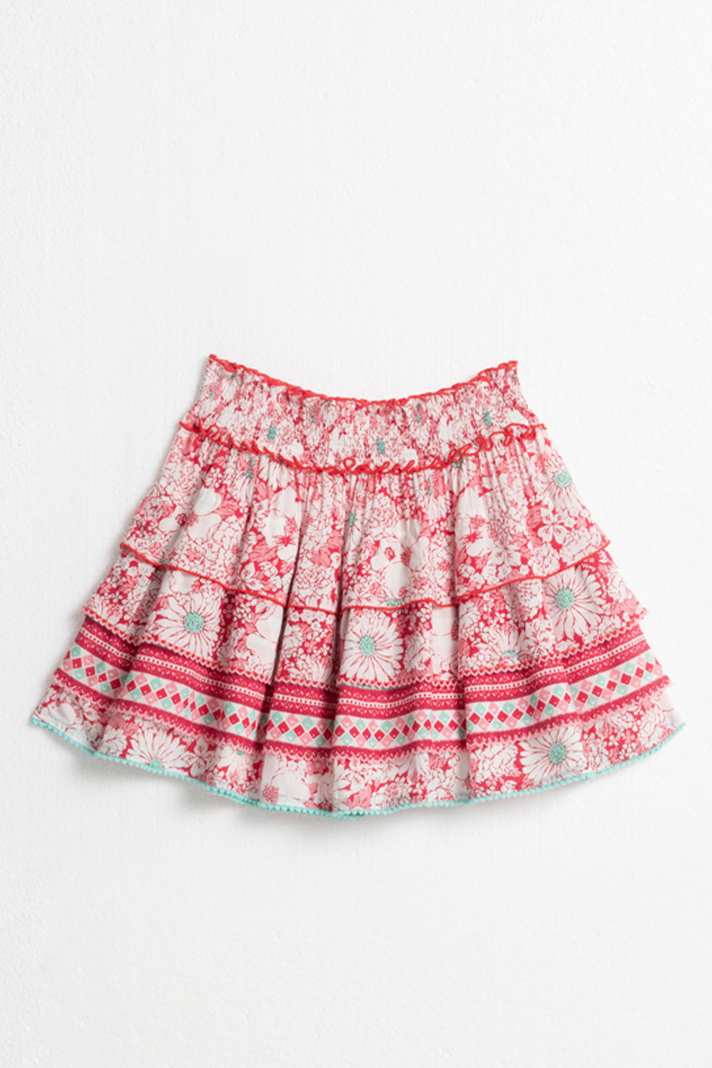 Mini Skirt Ariel Kids V Pink Mid 70's Garden Viscose