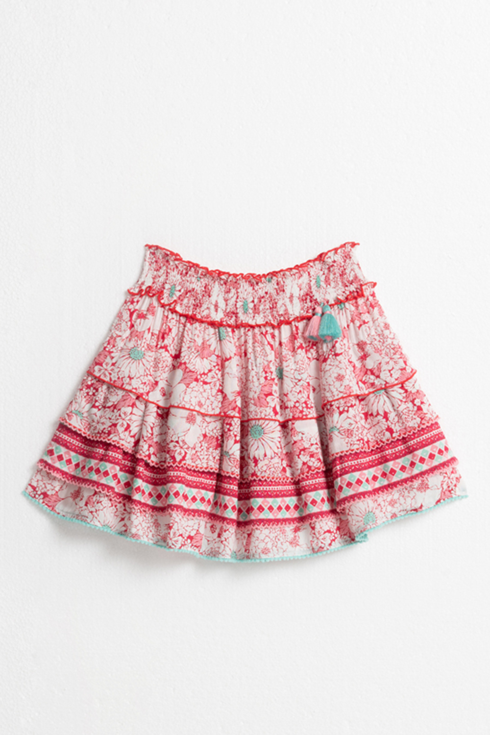 Mini Skirt Ariel Kids V Pink Mid 70's Garden Viscose