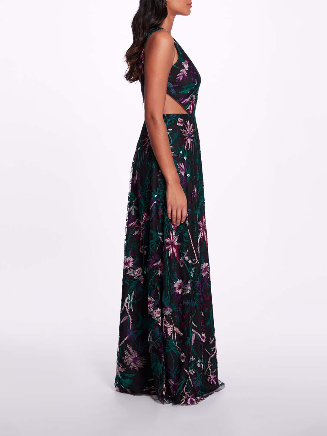 Keyhole Back Floral Gown | Marchesa