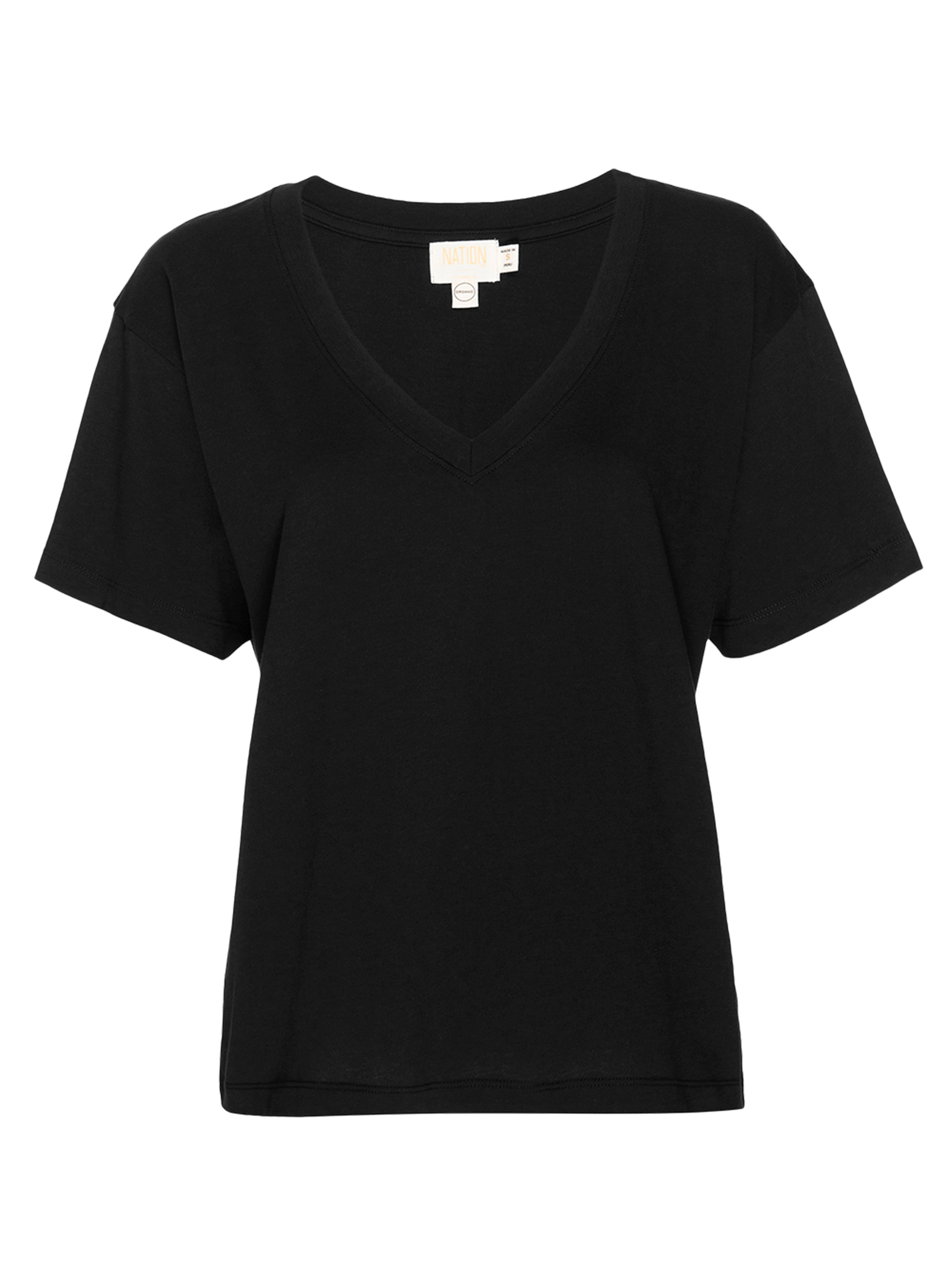 NATION LTD Nina Organic Cotton Vintage Fit V Neck Tee