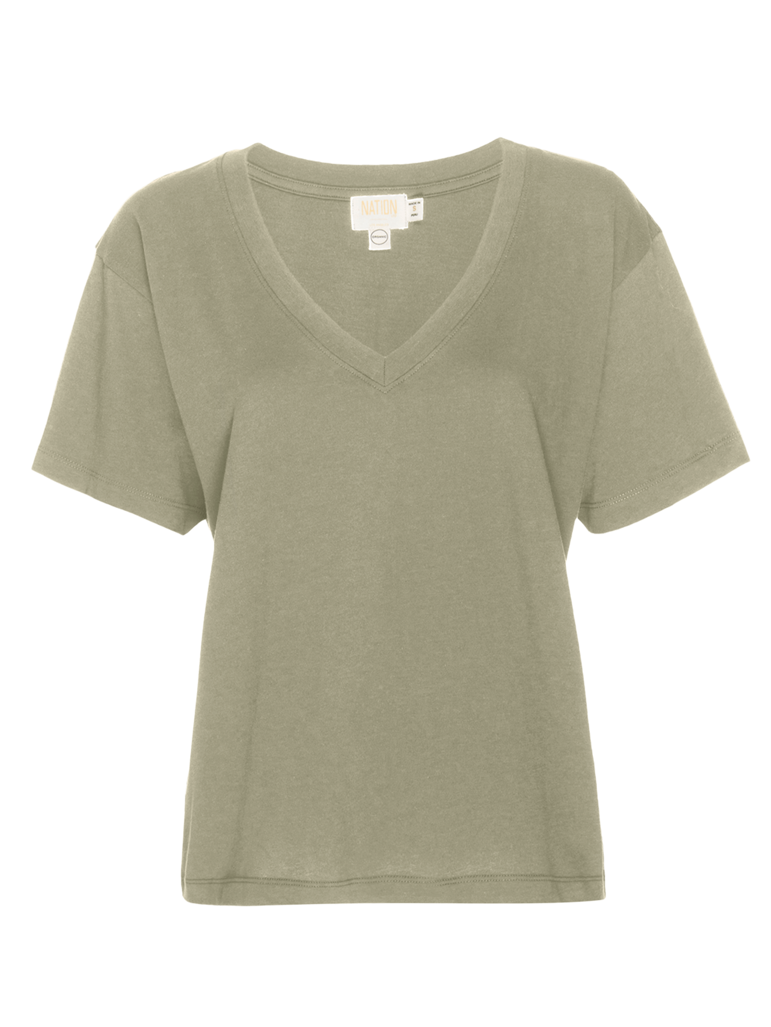 NATION LTD Nina Organic Cotton Vintage Fit V Neck Tee