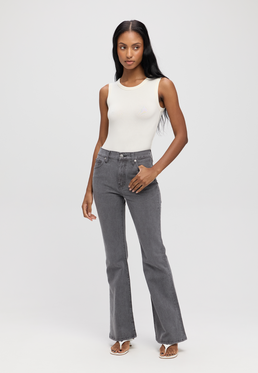 Nina High Rise Flare - Stormy Skies