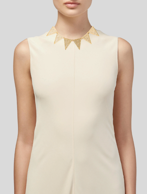 Small Pavé Flat Metal Triangle Collar