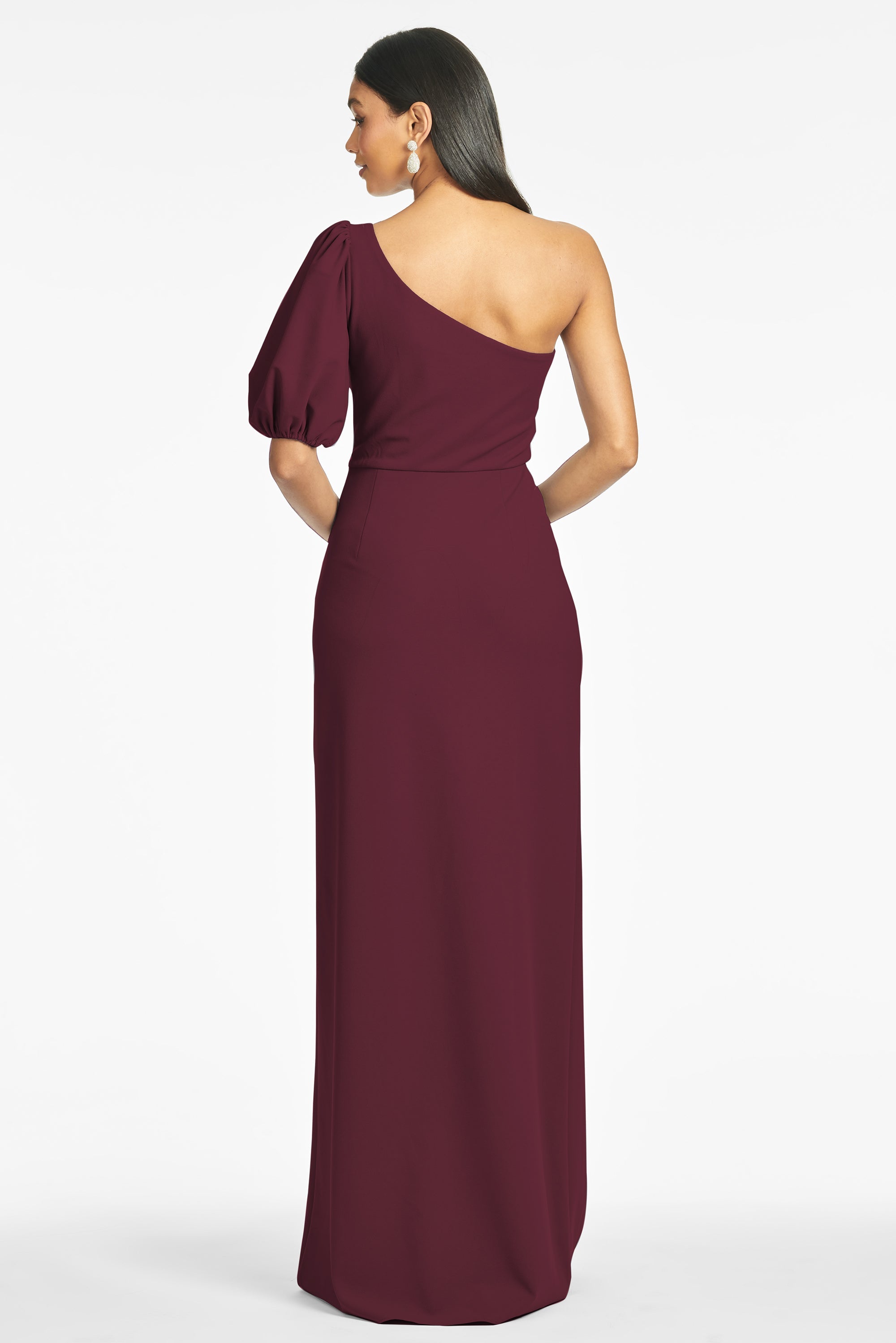 Nadia 4-Way Stretch Crepe Gown - Deep Wine - Final Sale