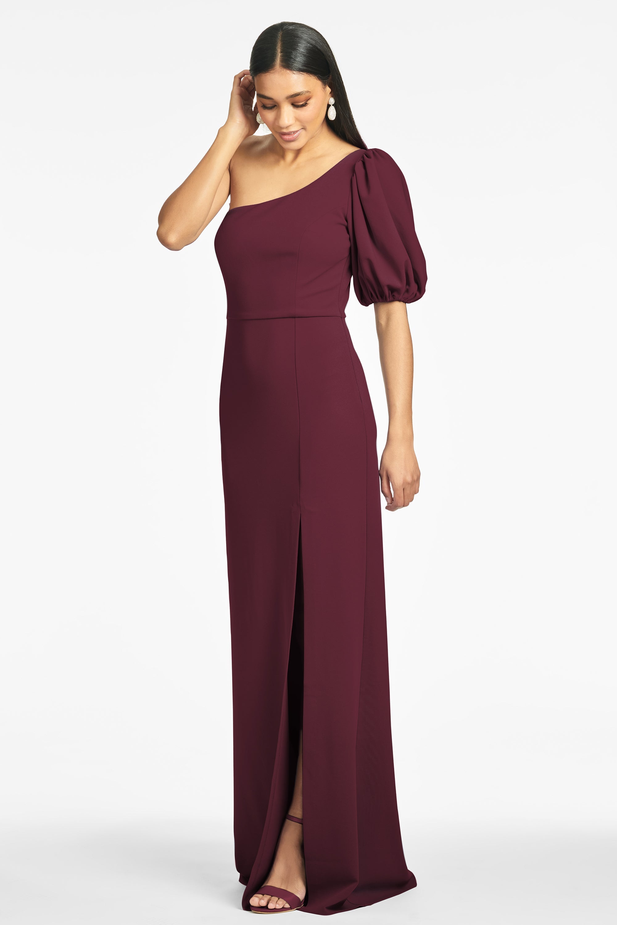 Nadia 4-Way Stretch Crepe Gown - Deep Wine - Final Sale