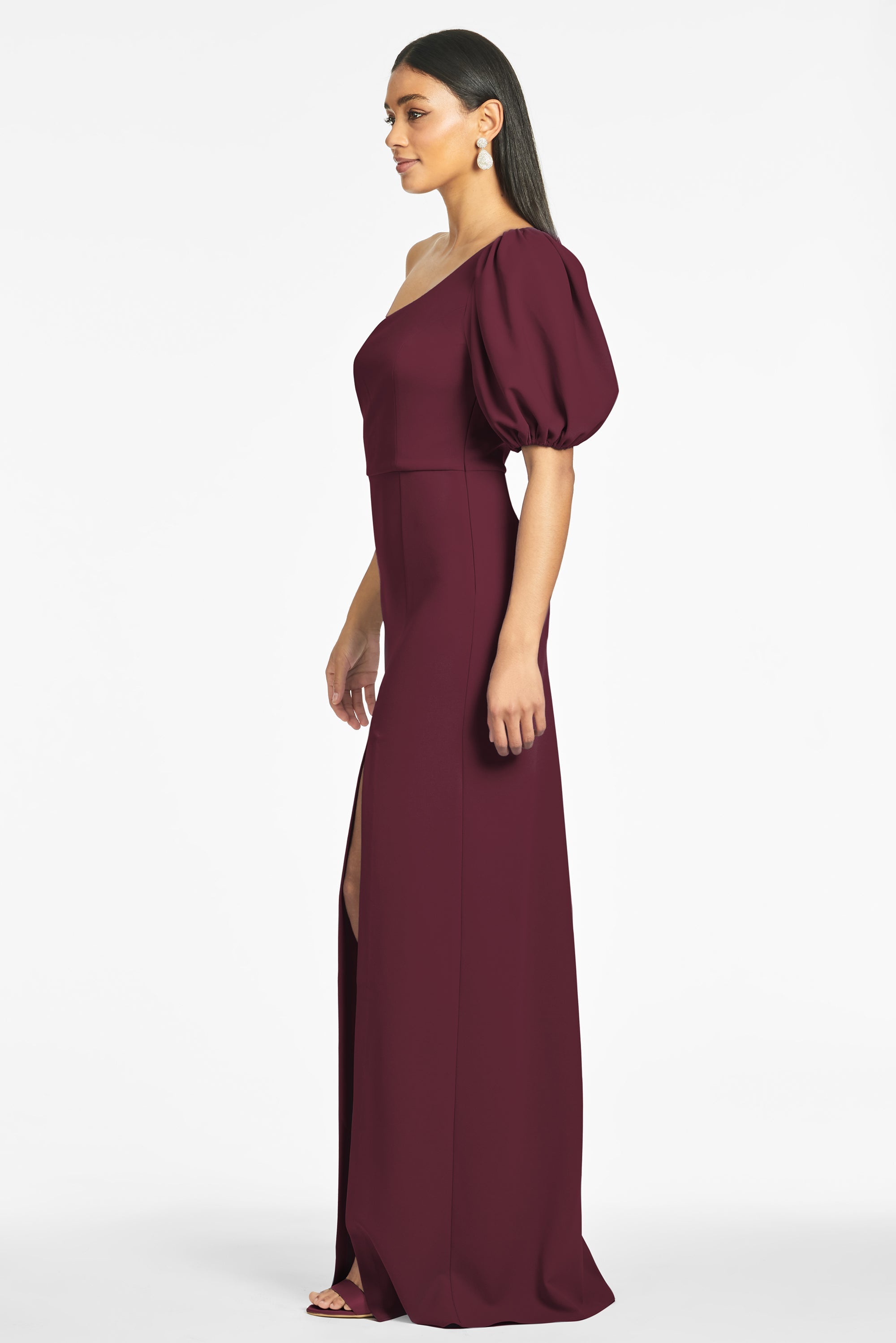 Nadia 4-Way Stretch Crepe Gown - Deep Wine - Final Sale