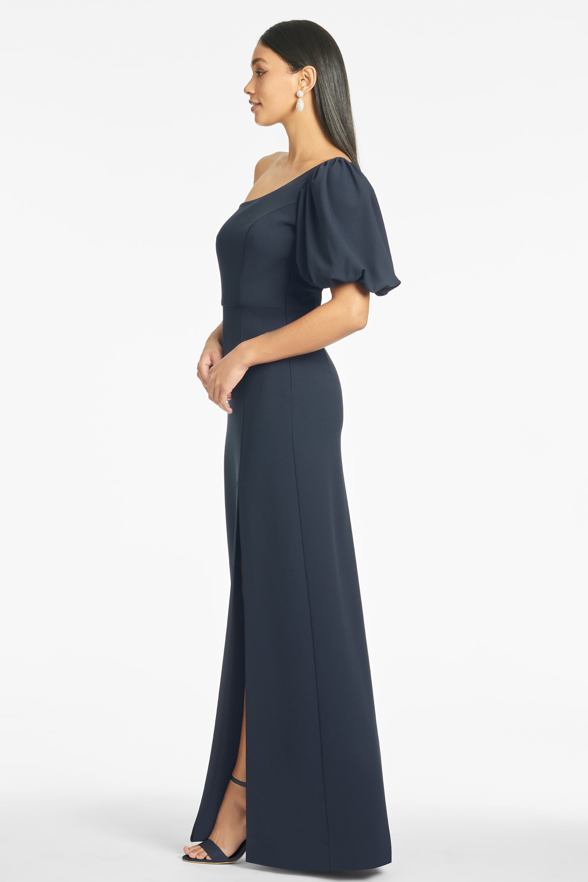 Nadia 4-Way Stretch Crepe Gown  - Navy - Final Sale