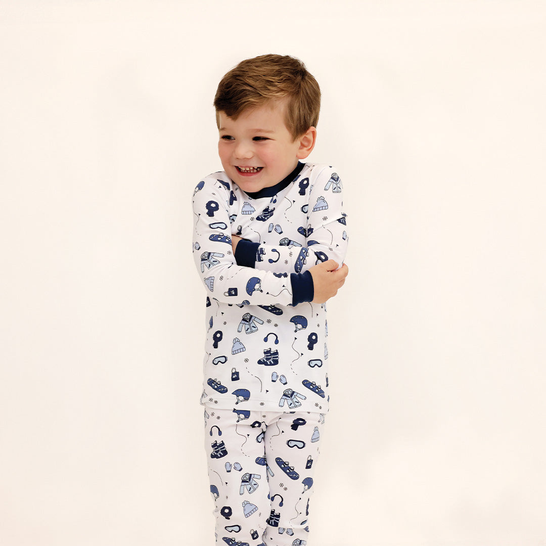Two Piece PJ  Hit The Slopes Blue