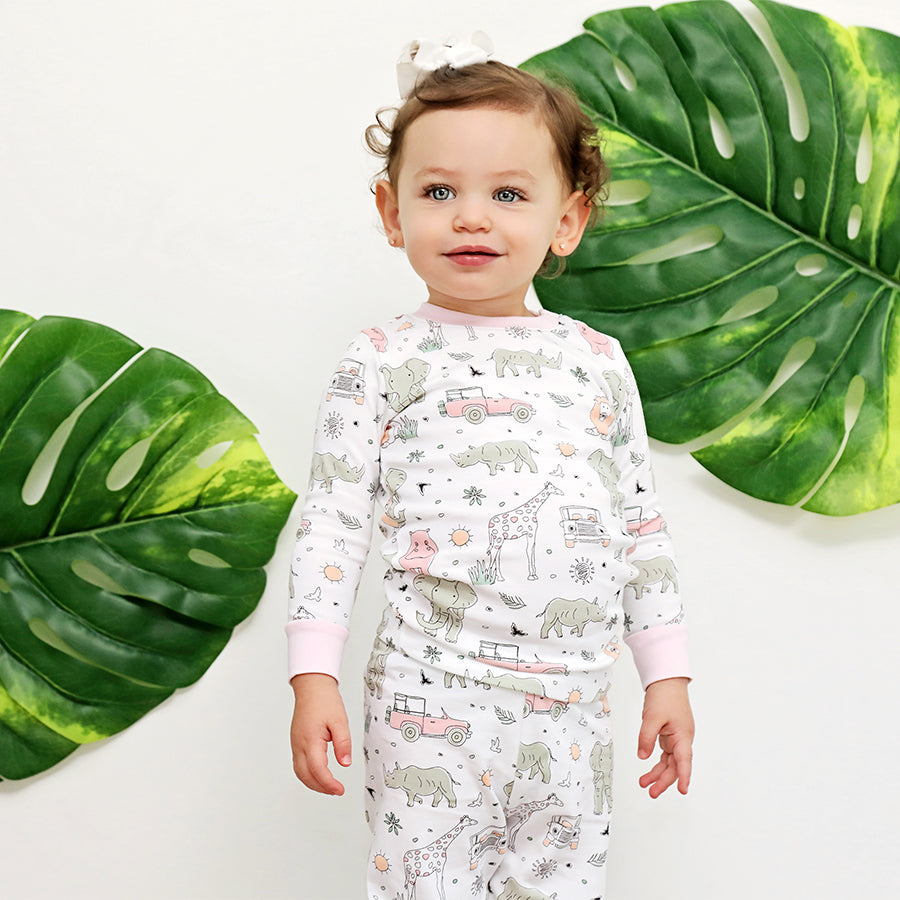 Two Piece Pj Pink Safari