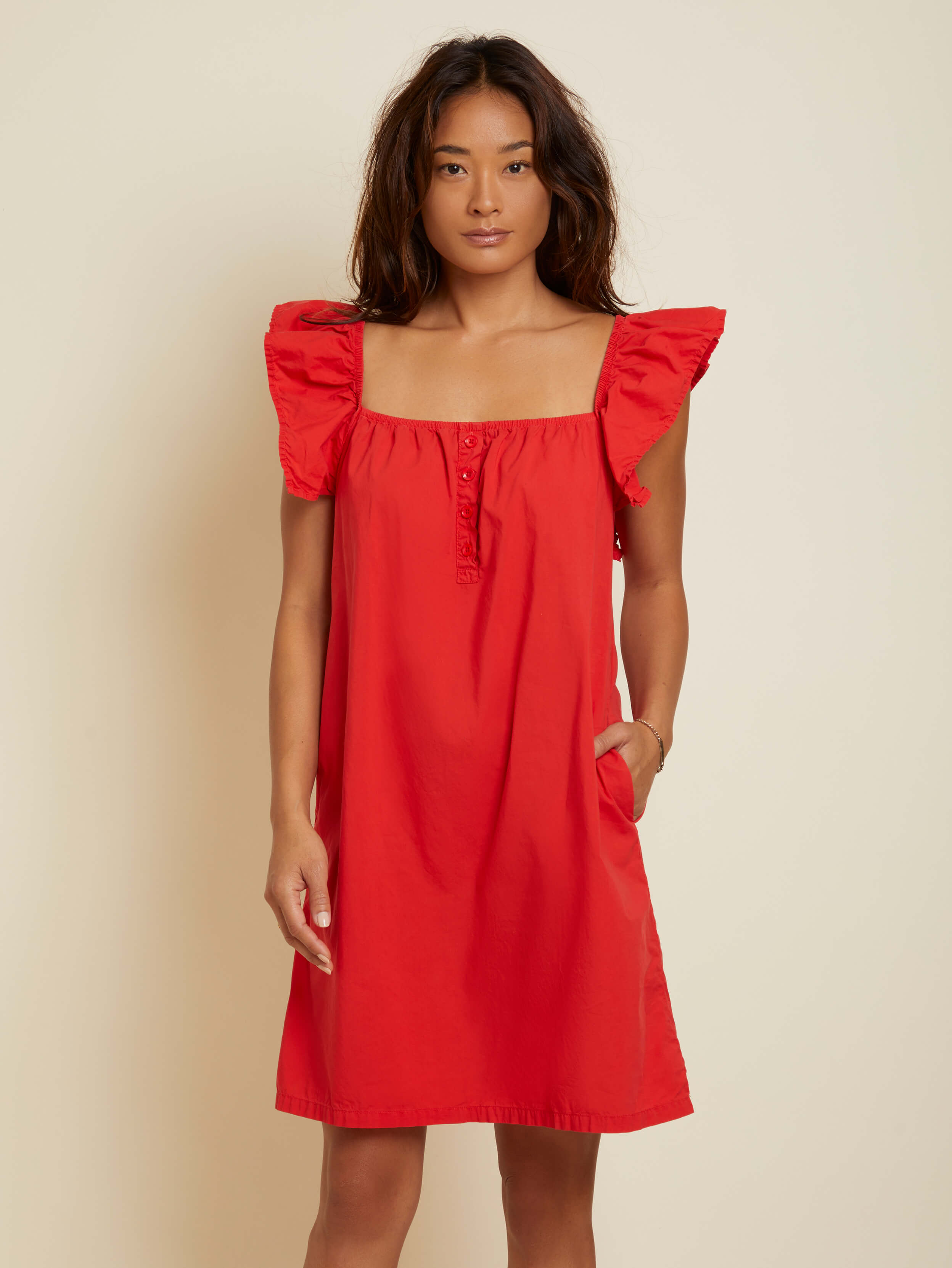 NATION LTD Ophelia Ruffle Midi Dress 