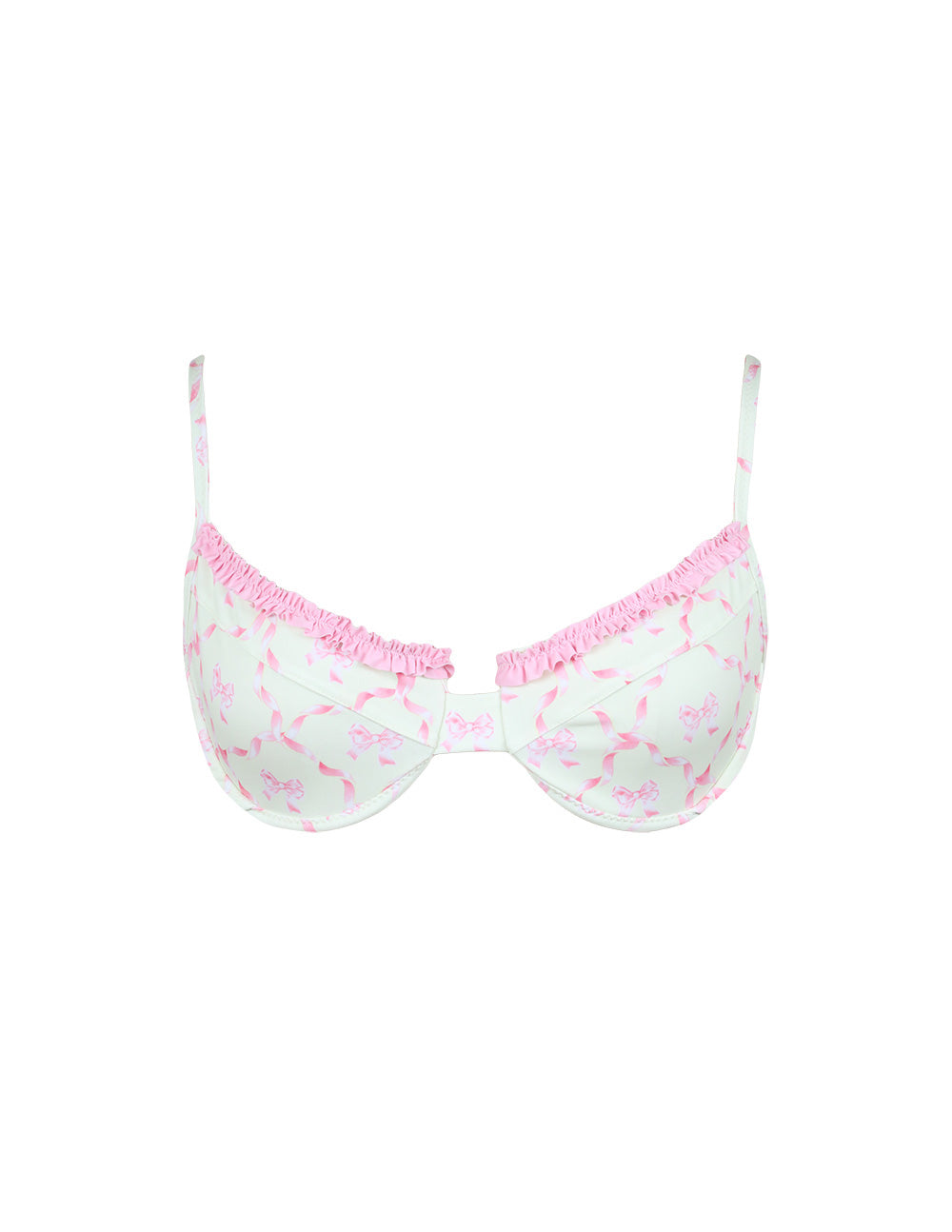 One Scoop Of Vanilla With Sprinkles Ruffled Up Underwire Top