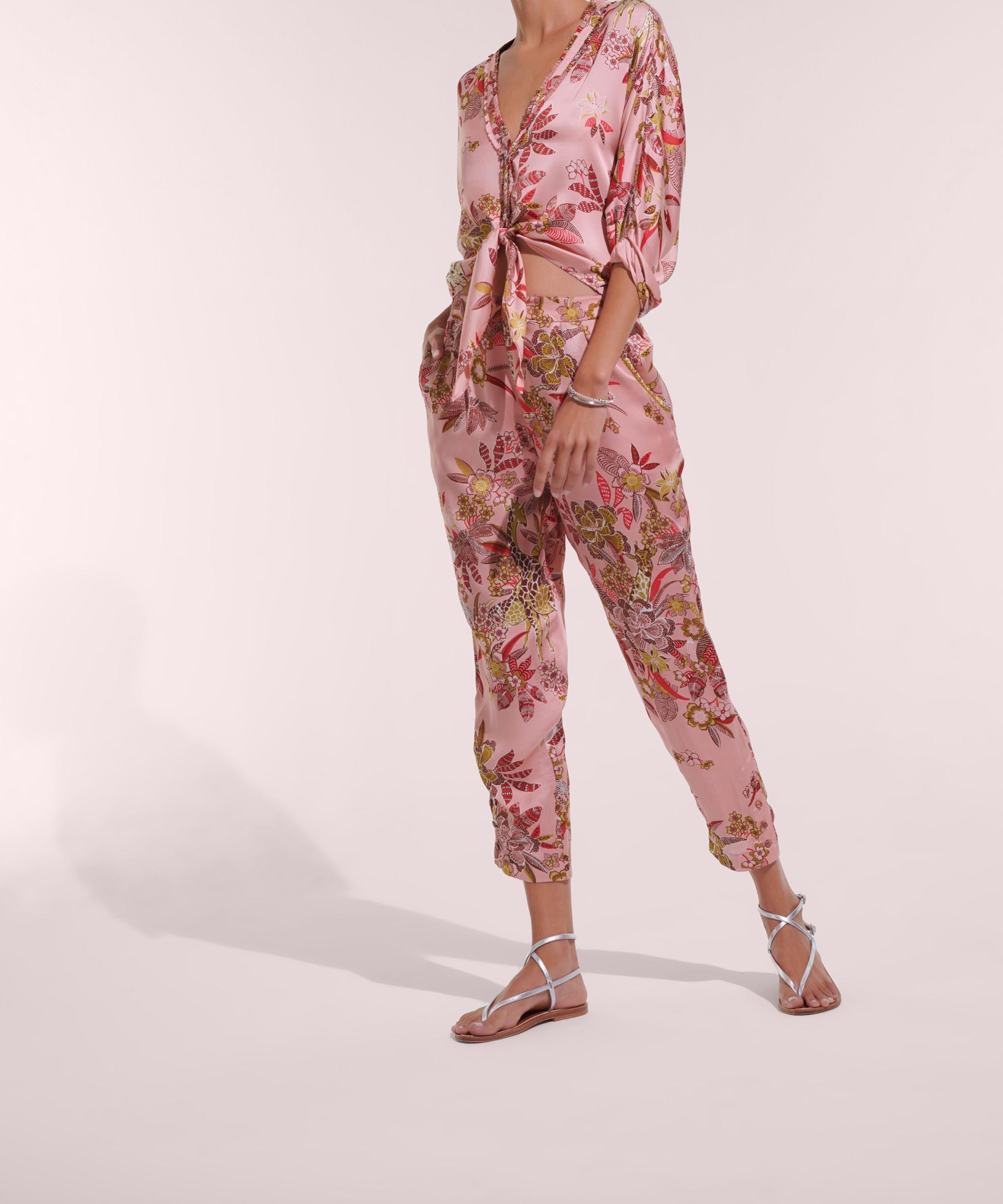 Pant Bel - Pink Leo Forest