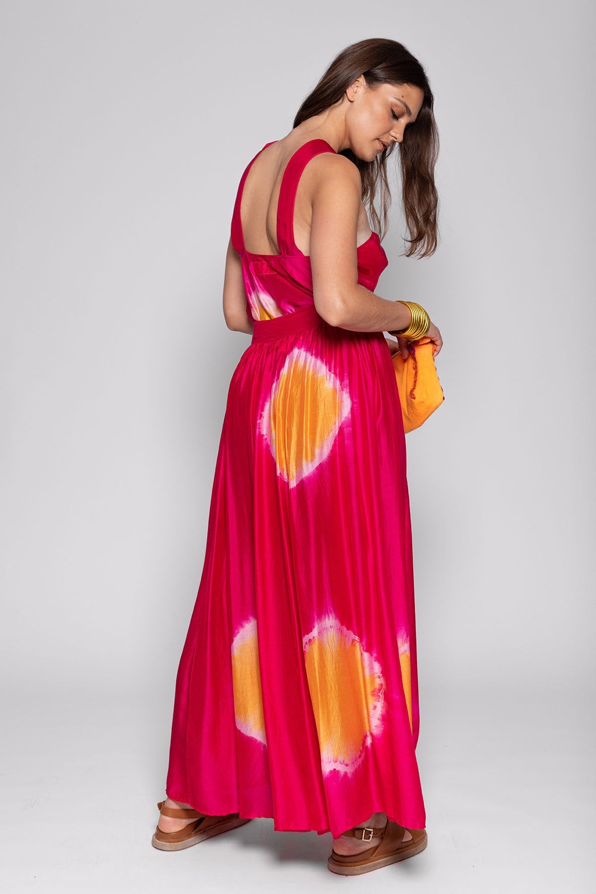 PAULETTE SKIRT TIE & DYE FUCHSIA AND YELLOW