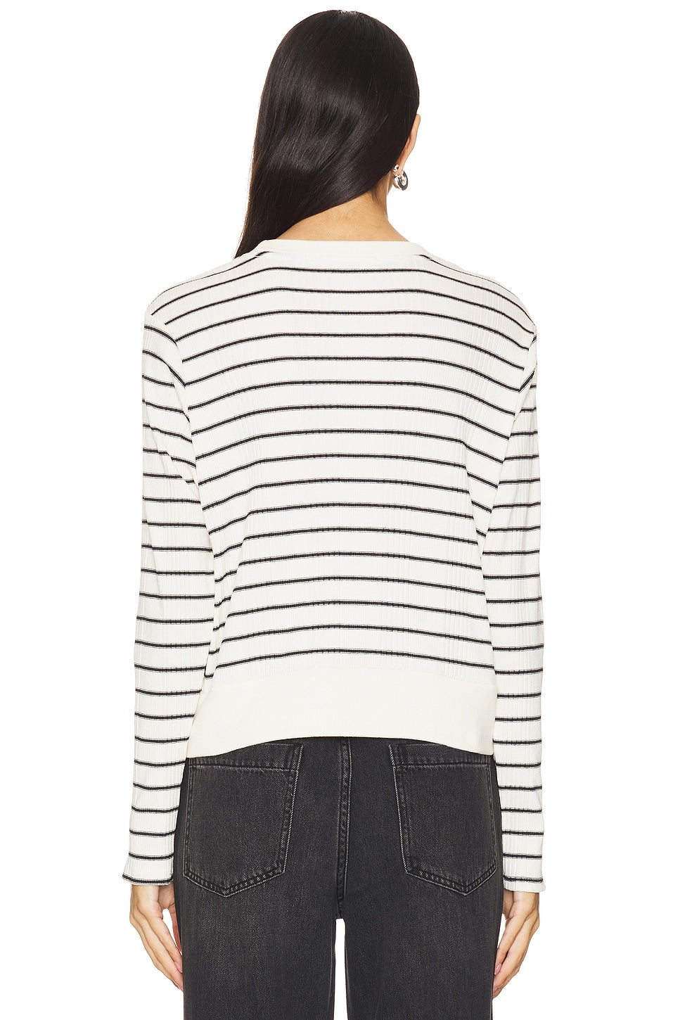 T220 - Stef - Rib Striped Long Sleeve Boxy Tee