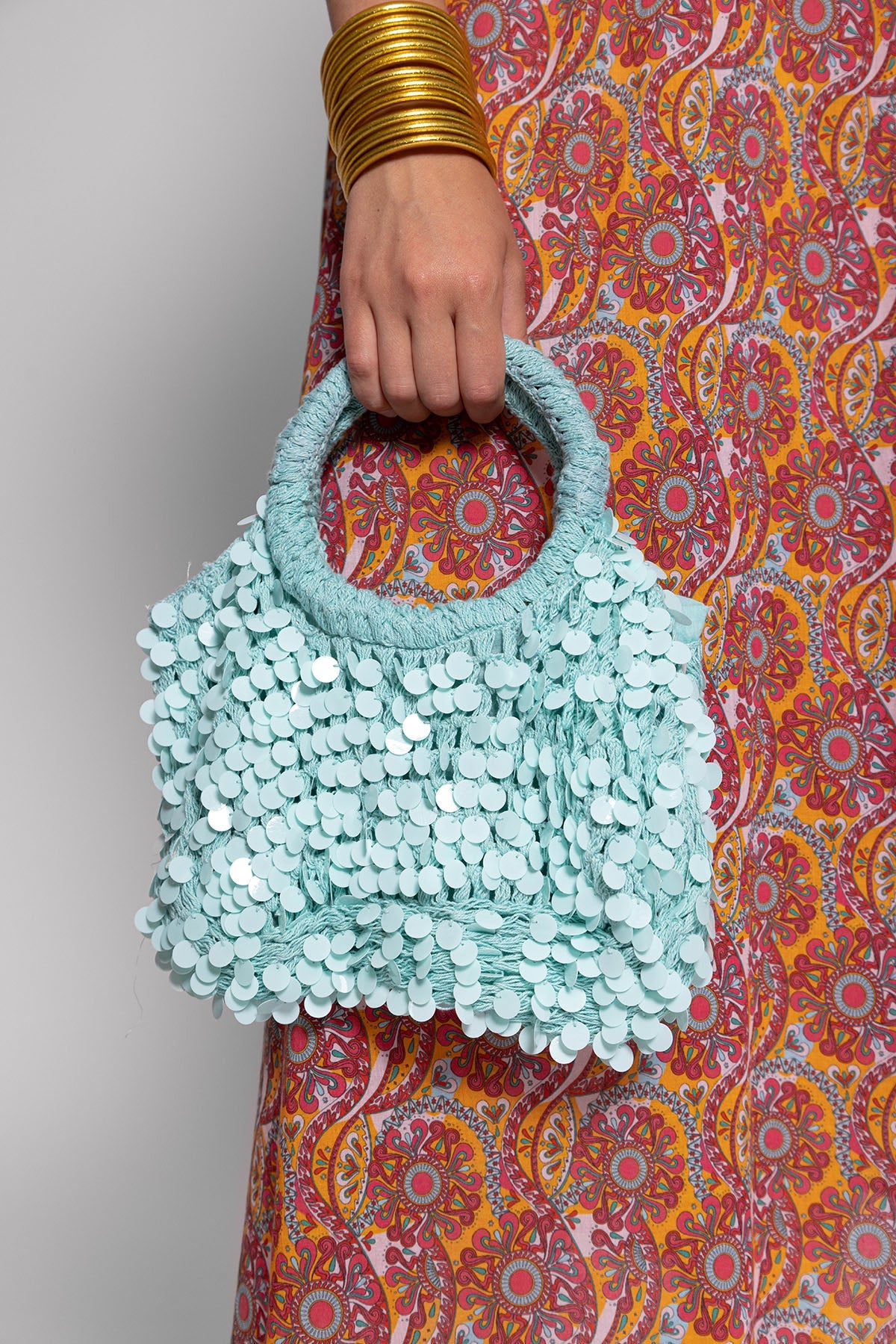 MARLEY BAG CROCHET BIG SEQUINS POOL