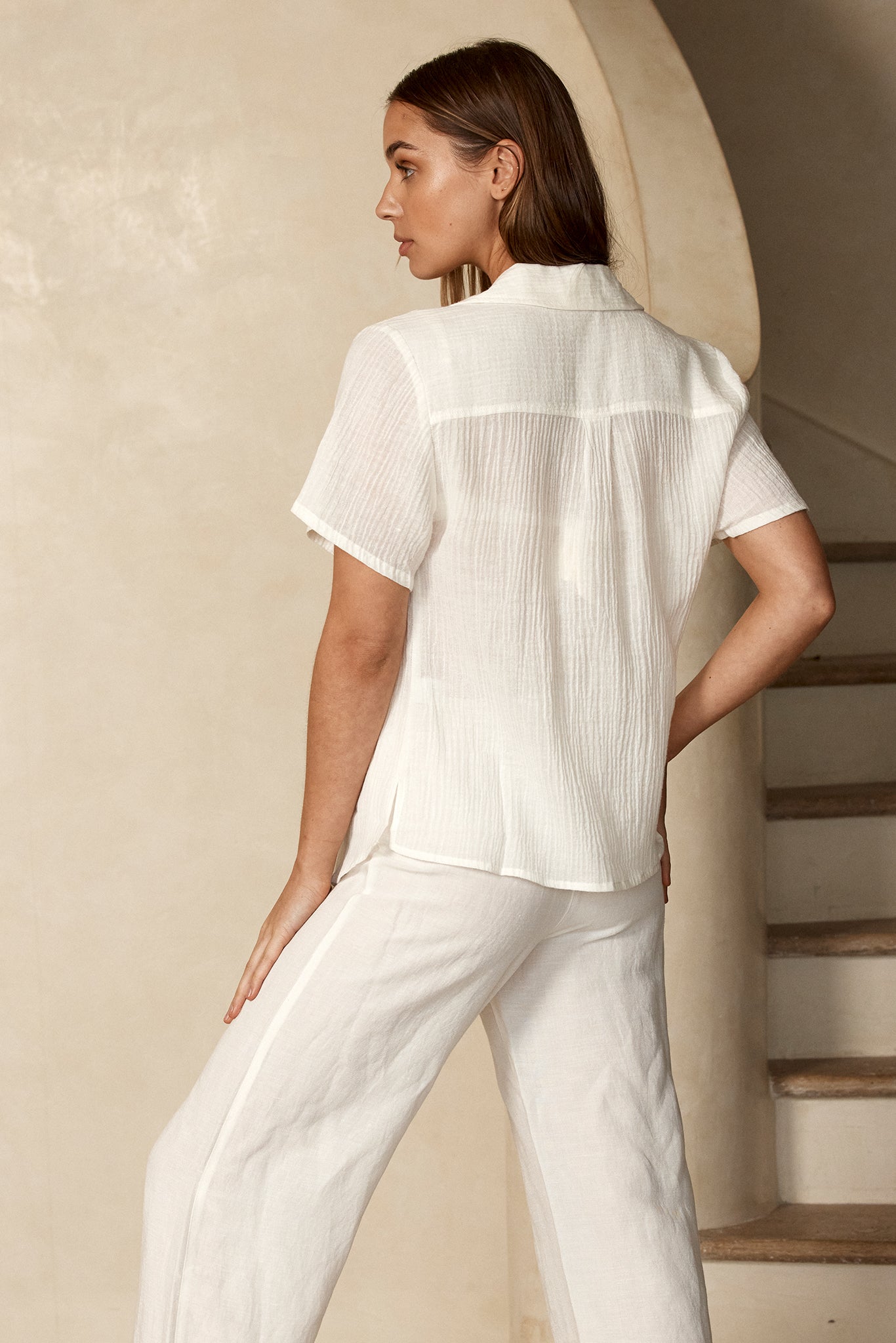 Pacific Beach Shirt - Ivory Crinkle