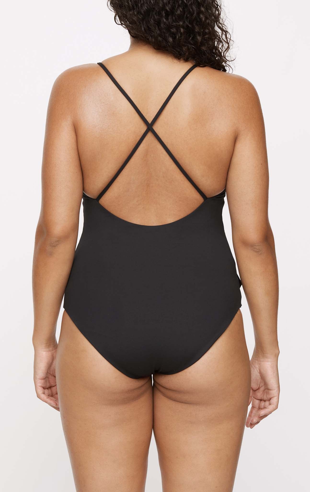 MARYSIA Palisades Ruffle Maillot in Black