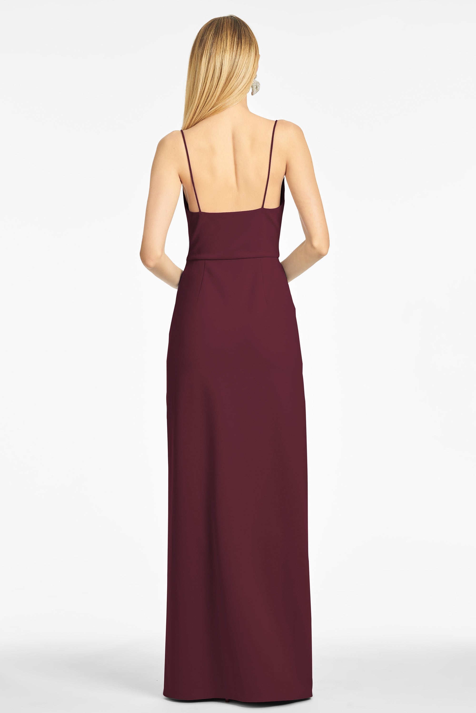 Paulina 4-Way Stretch Crepe Gown - Deep Wine - Final Sale