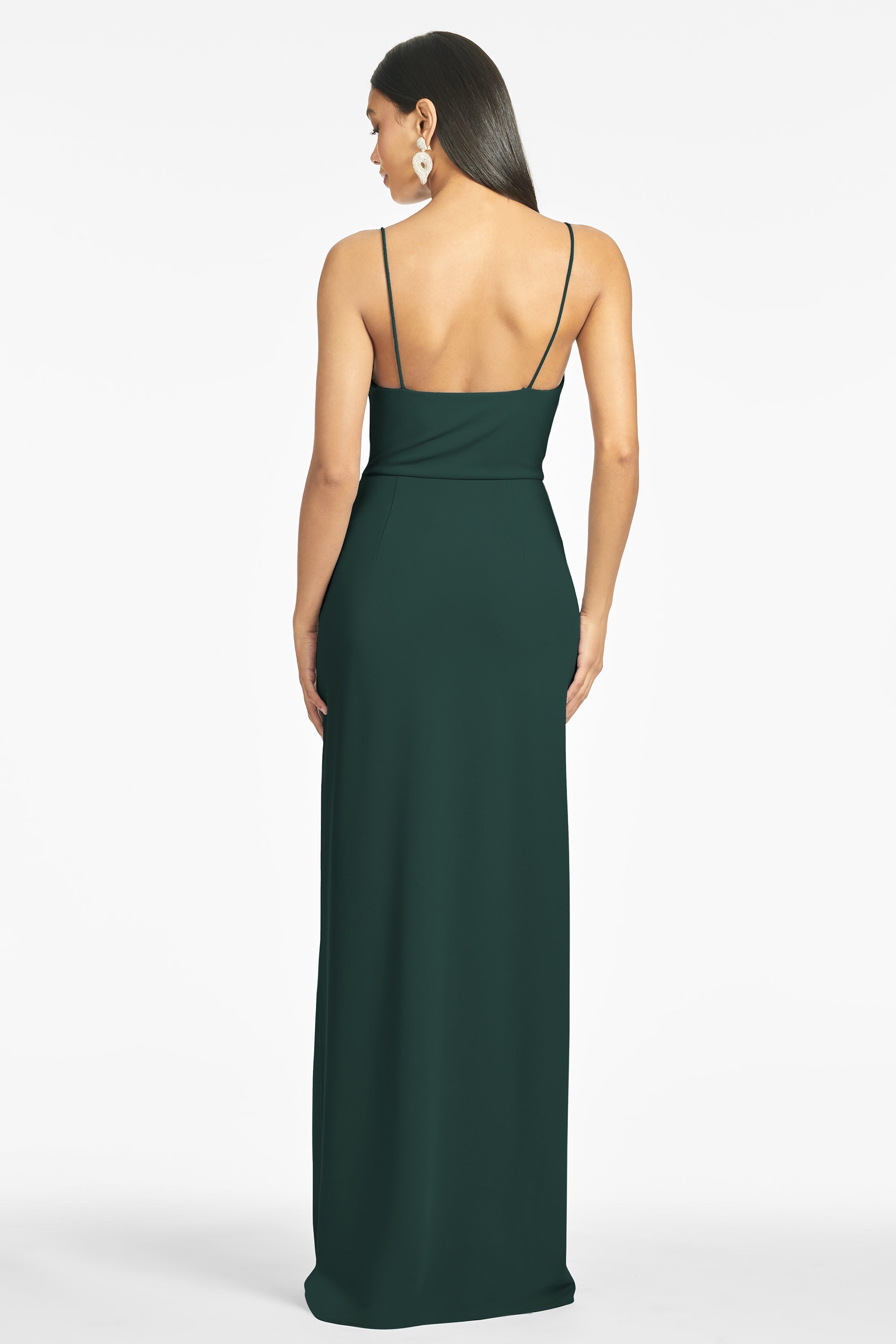 Paulina 4-Way Stretch Crepe Gown - Emerald - Final Sale