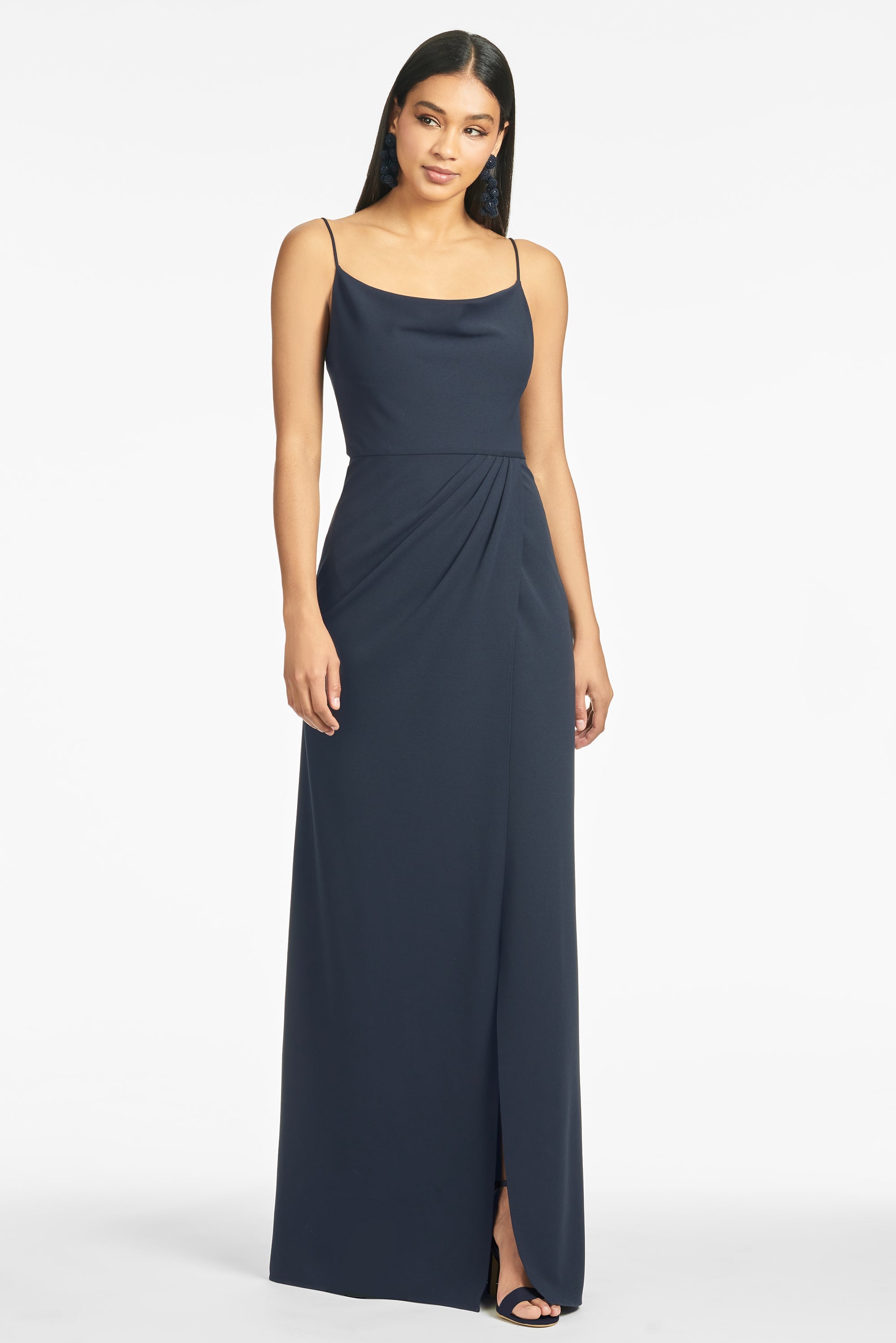 Paulina 4-Way Stretch Crepe Gown - Navy - Final Sale