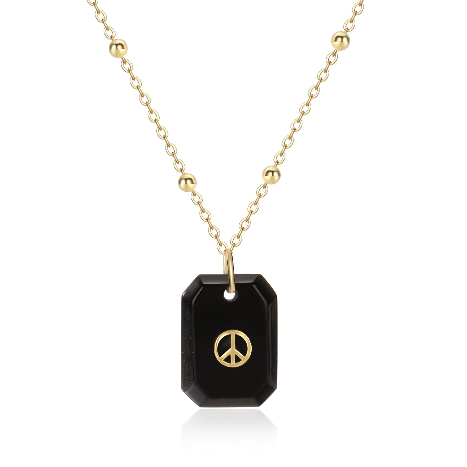 Peace Out Necklace (Black Onyx)