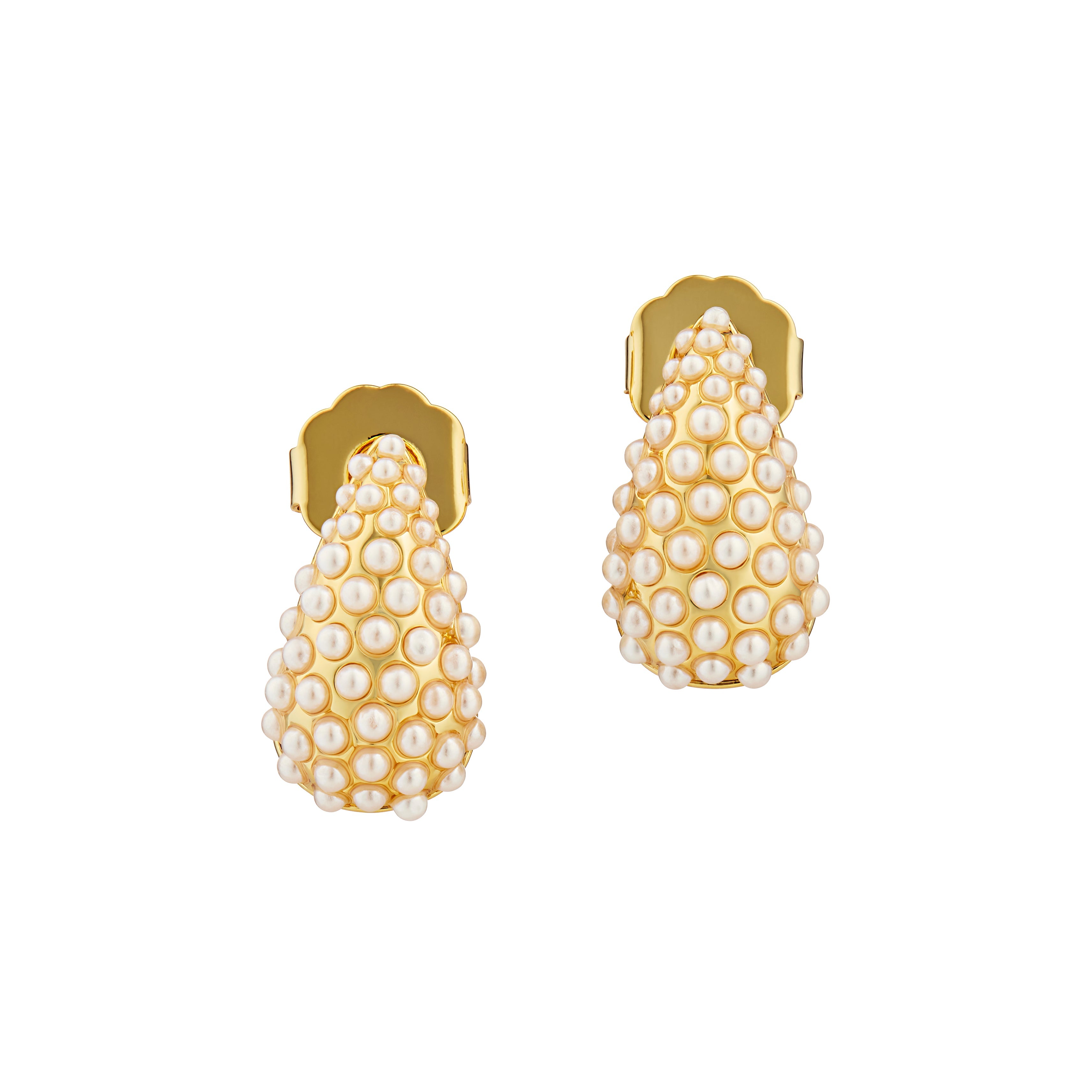 Pear Drop Sparkle Earrings (pearl)