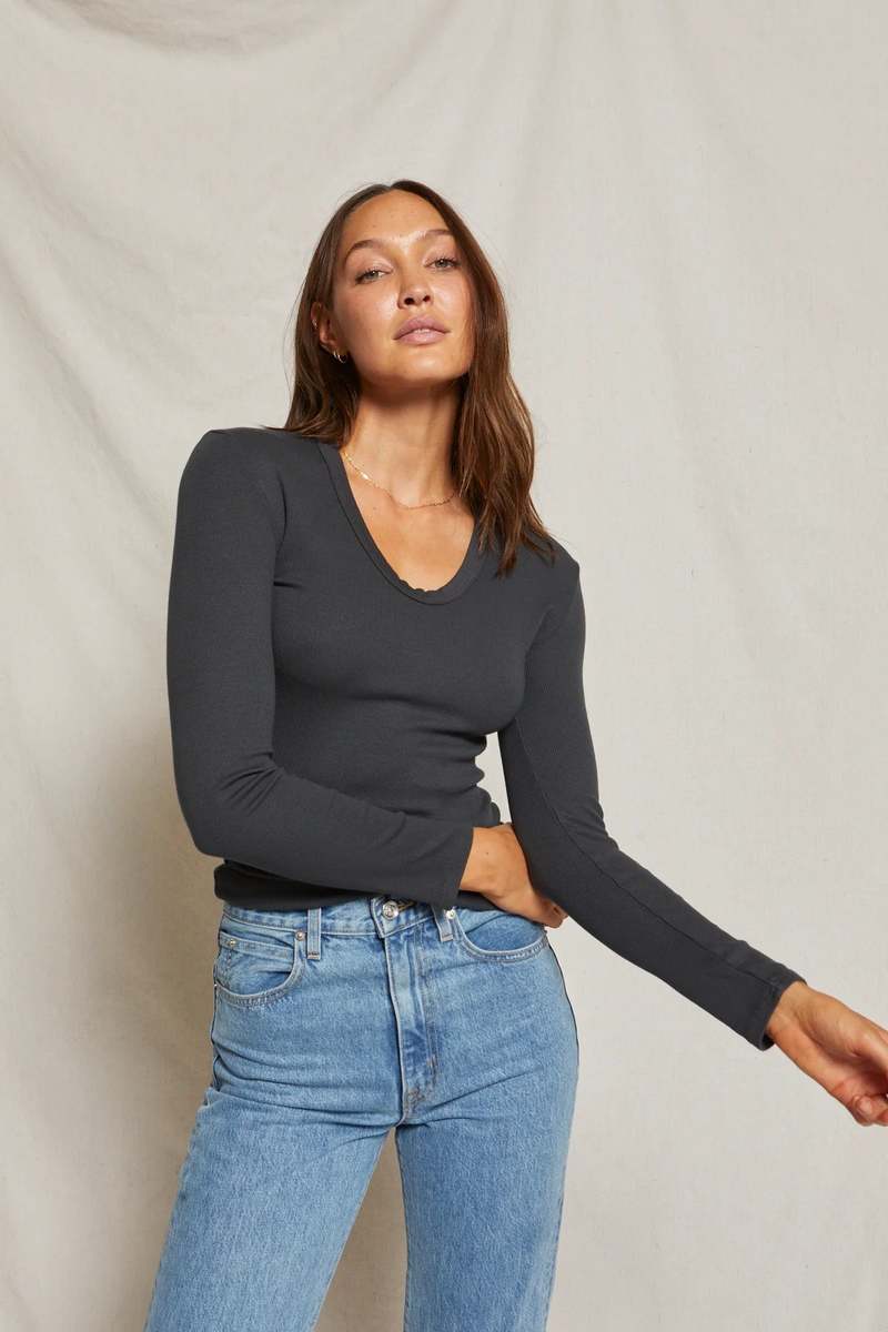 T119 - Robyn - Luxe Rib Long Sleeve U Neck
