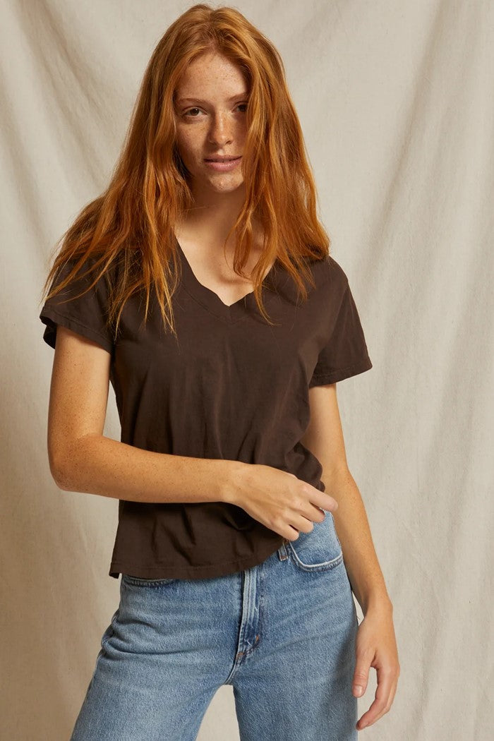T69 - Hendrix - Cotton Short Sleeve Boxy V Neck Tee