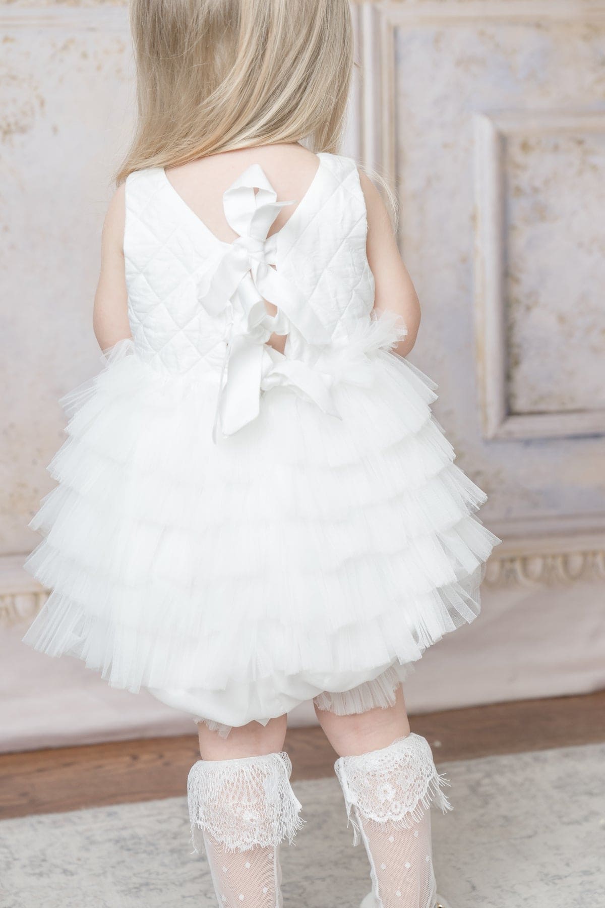 Poppy White Quilted Romper - Petite Maison Kids