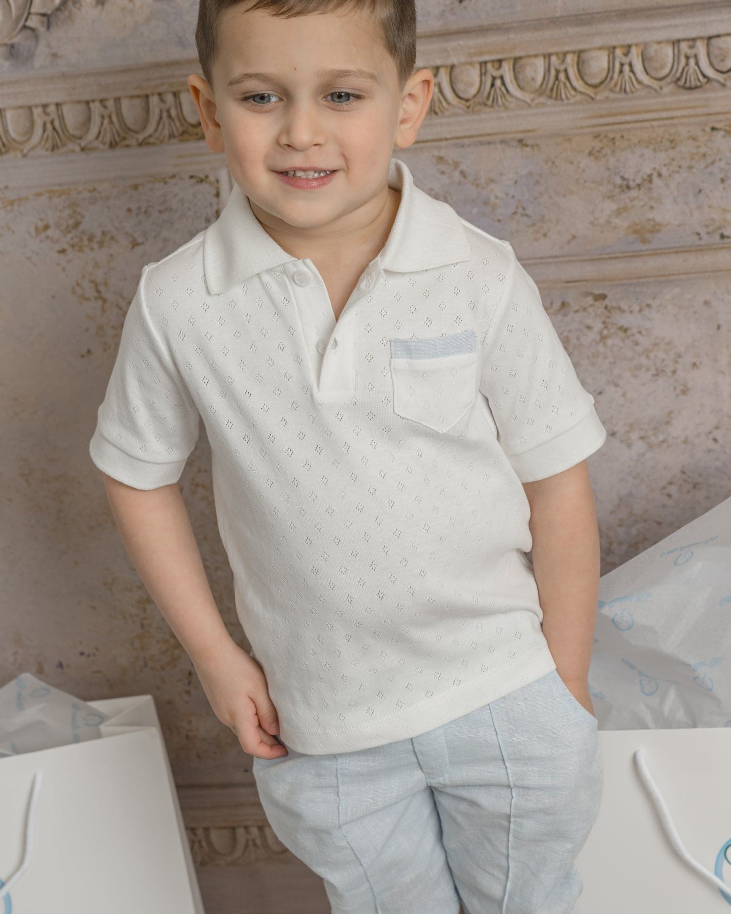 Charlotte White Boys' Polo Shirt - Petite Maison Kids