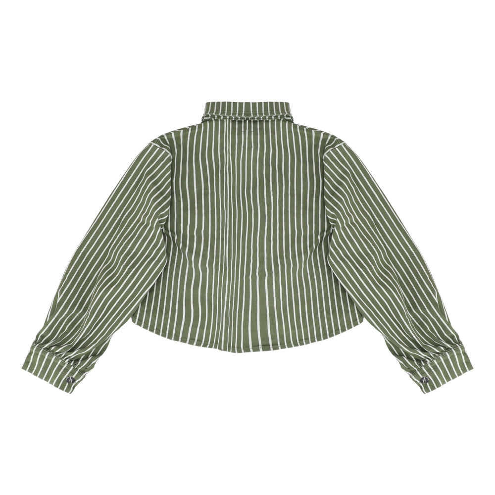 Piper Jacket Cropped in Khaki Stripe