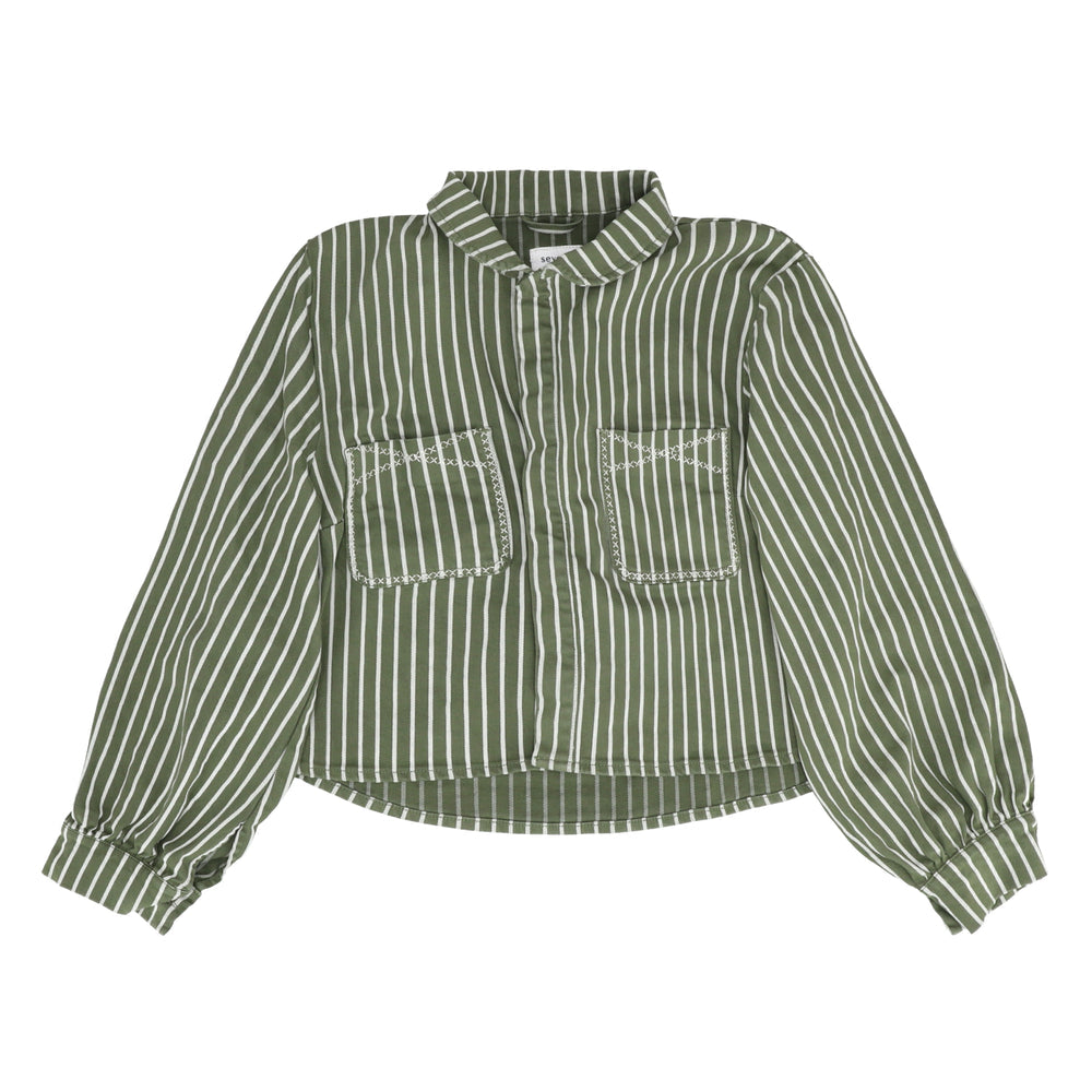 Piper Jacket Cropped in Khaki Stripe