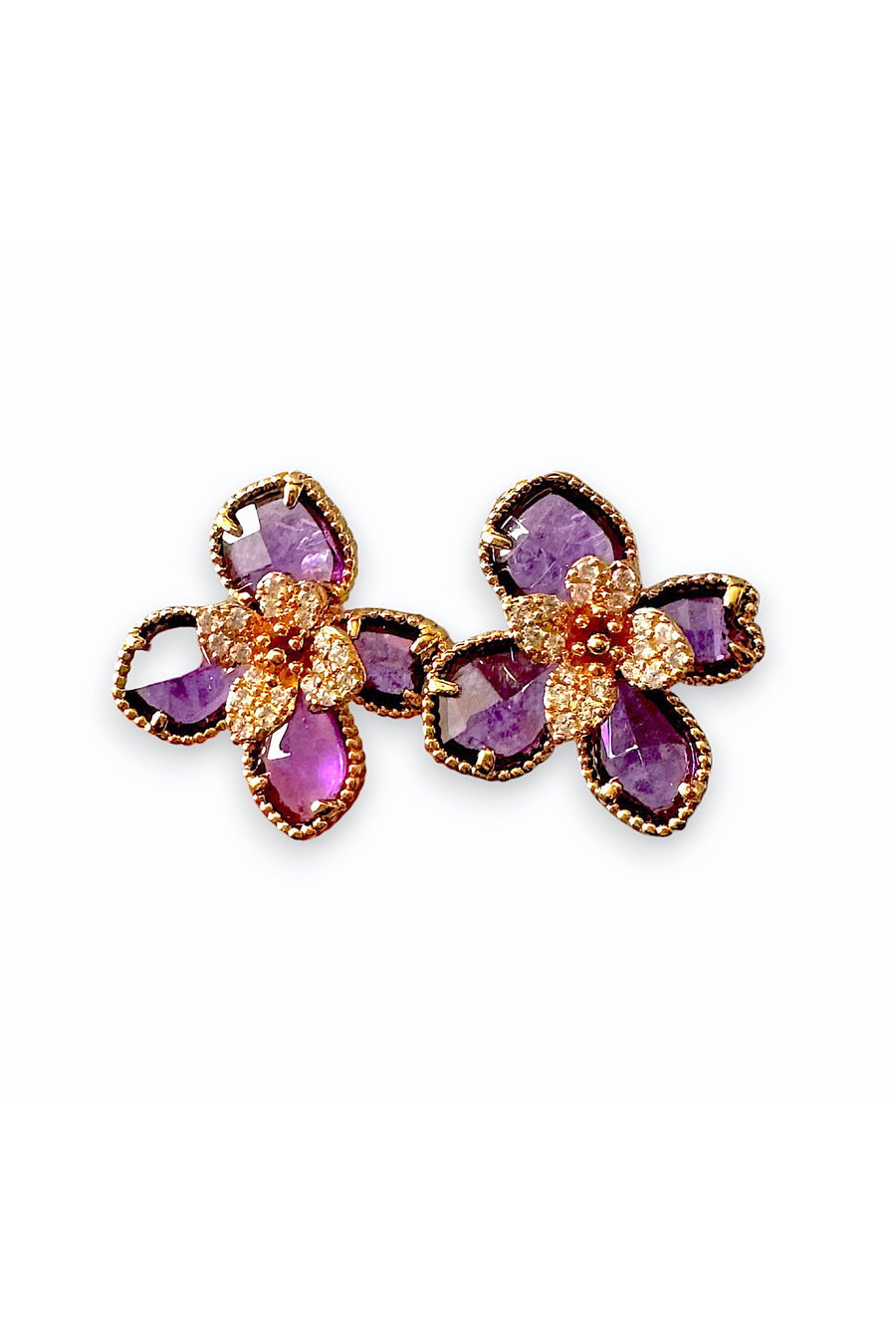 Purple Flower Earrings