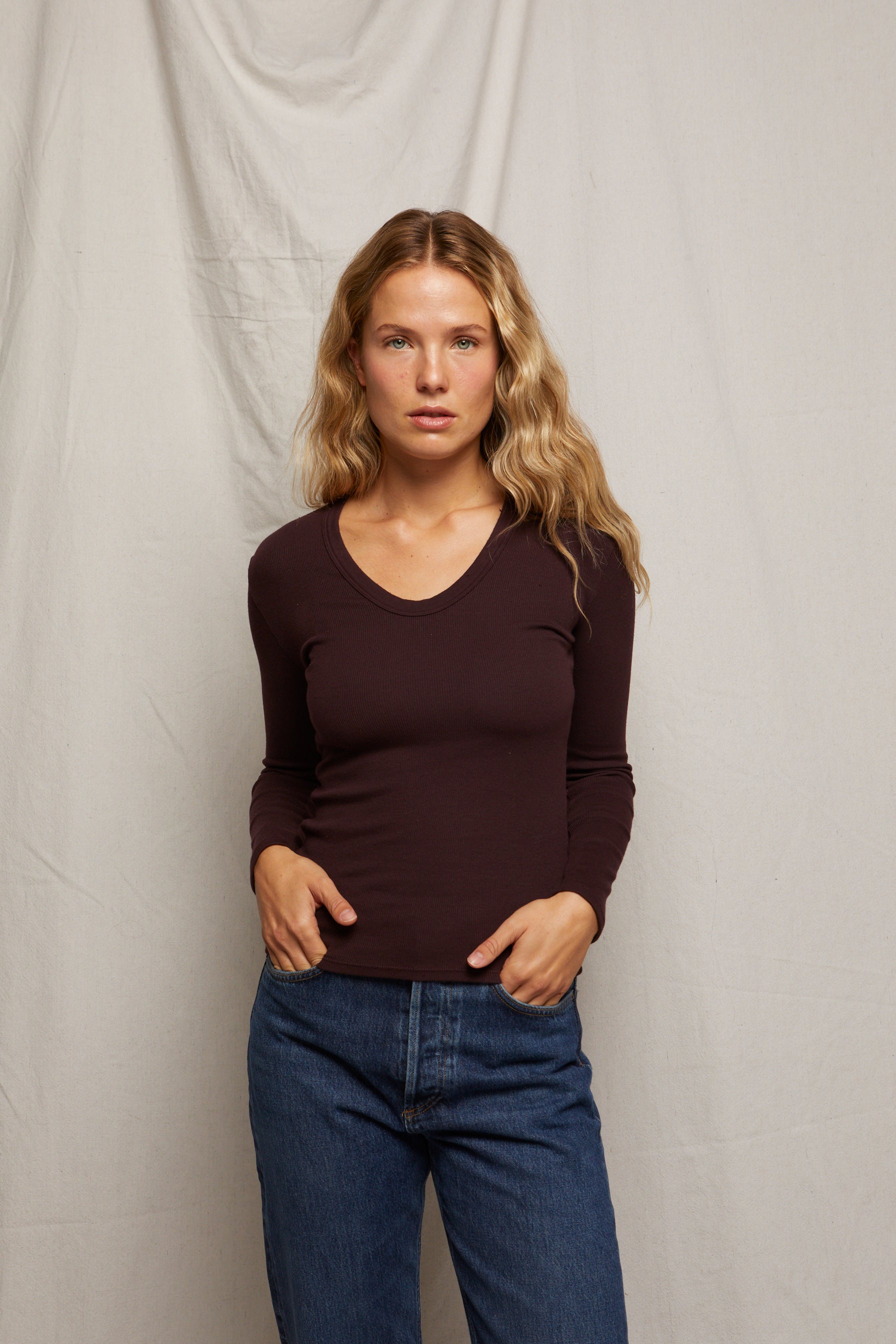 T119 - Robyn - Luxe Rib Long Sleeve U Neck