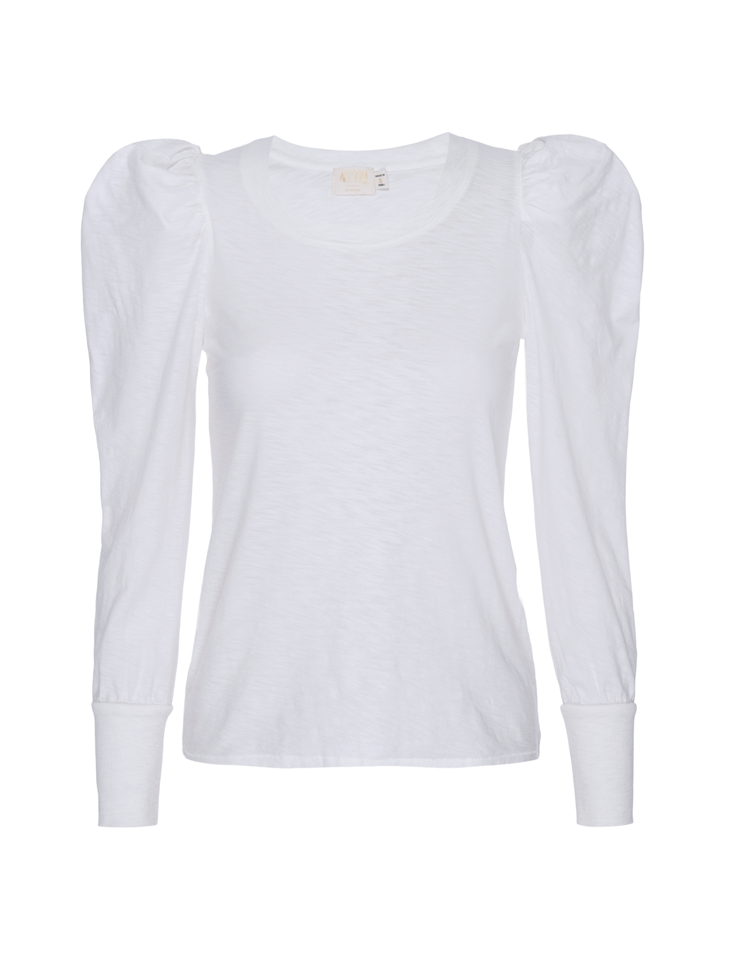 NATION LTD Romy Long Sleeve Puff Shoulder Shirt