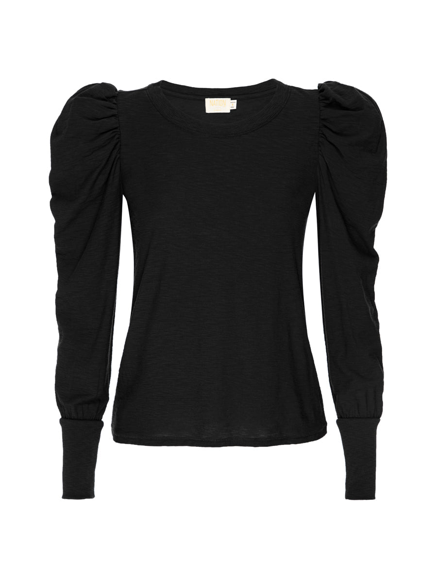 NATION LTD Romy Long Sleeve Puff Shoulder Shirt