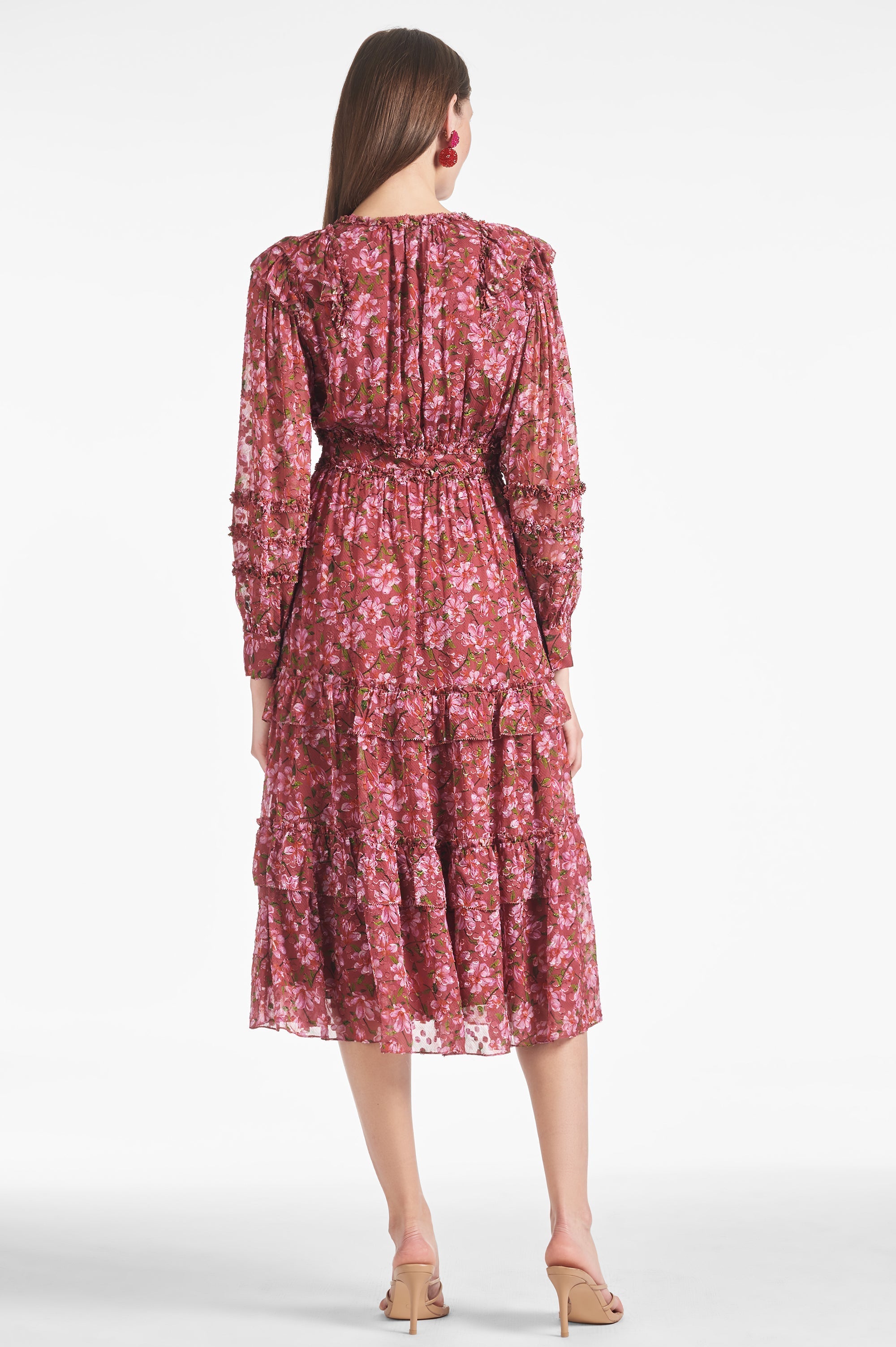 Ronnie Dress - Bordeaux Bloom - Final Sale