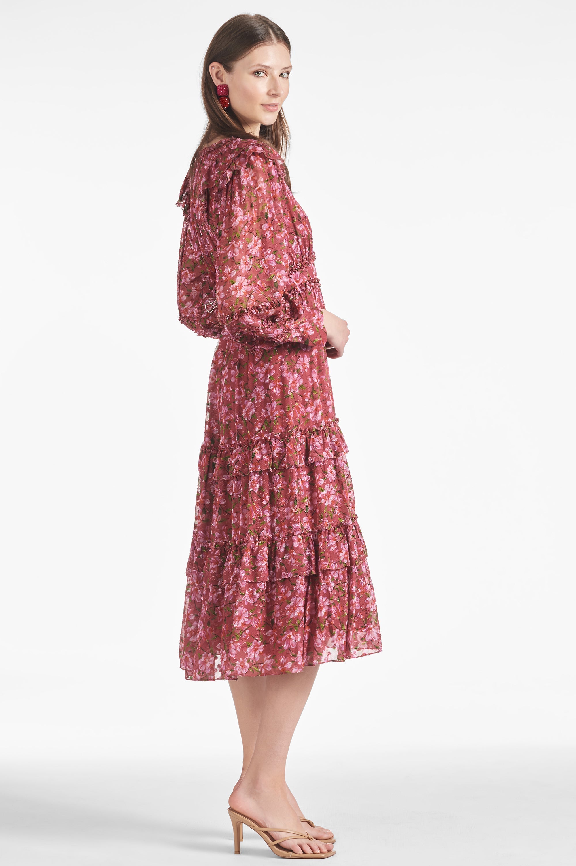 Ronnie Dress - Bordeaux Bloom - Final Sale